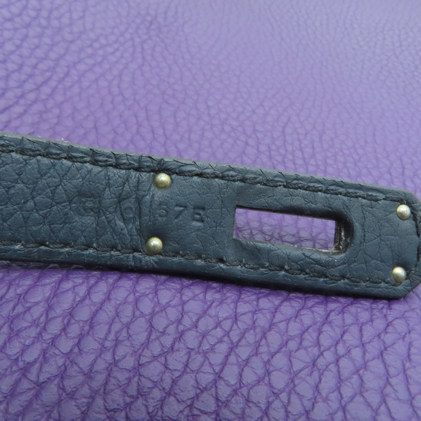 HERMES 【激減優惠】Clemence皮革So Kelly 26 One Shoulder銀扣肩背袋紫色