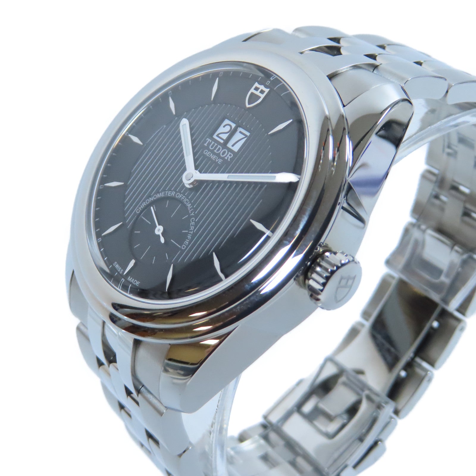TUDOR Glamour Double Date不鏽鋼手錶自動機芯黑色