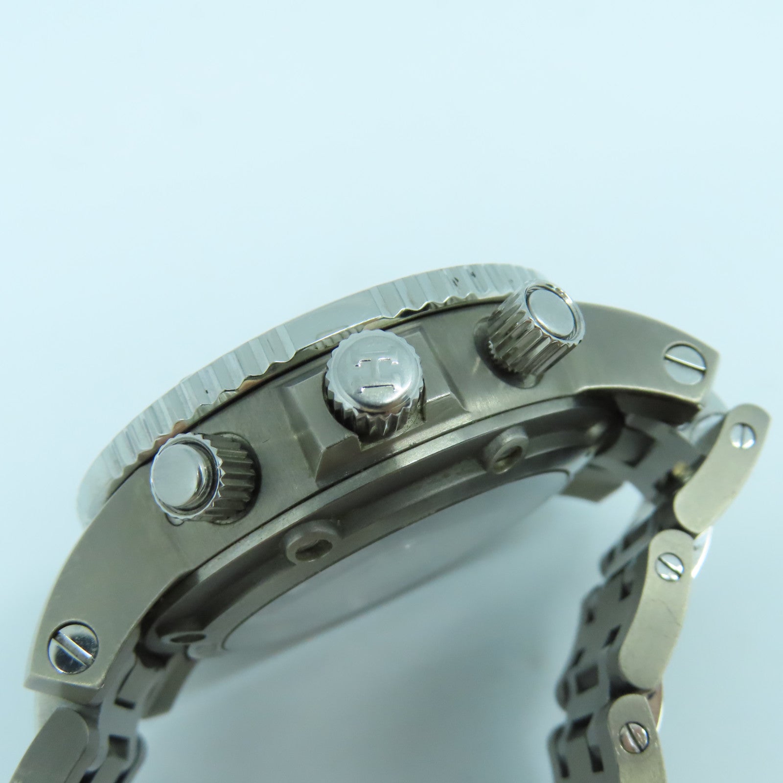 HERMES Clipper Chronograph不鏽鋼/Tatanium手錶自動機芯啡色