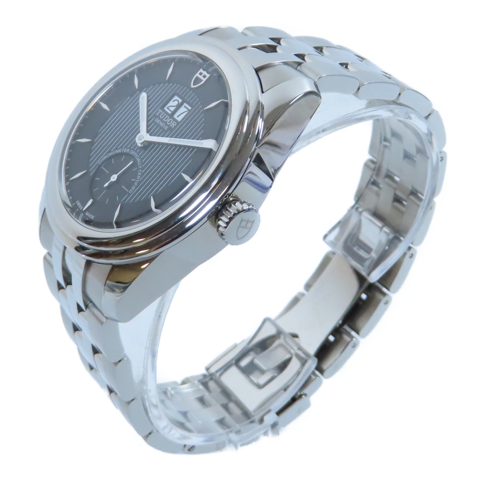 TUDOR Glamour Double Date不鏽鋼手錶自動機芯黑色