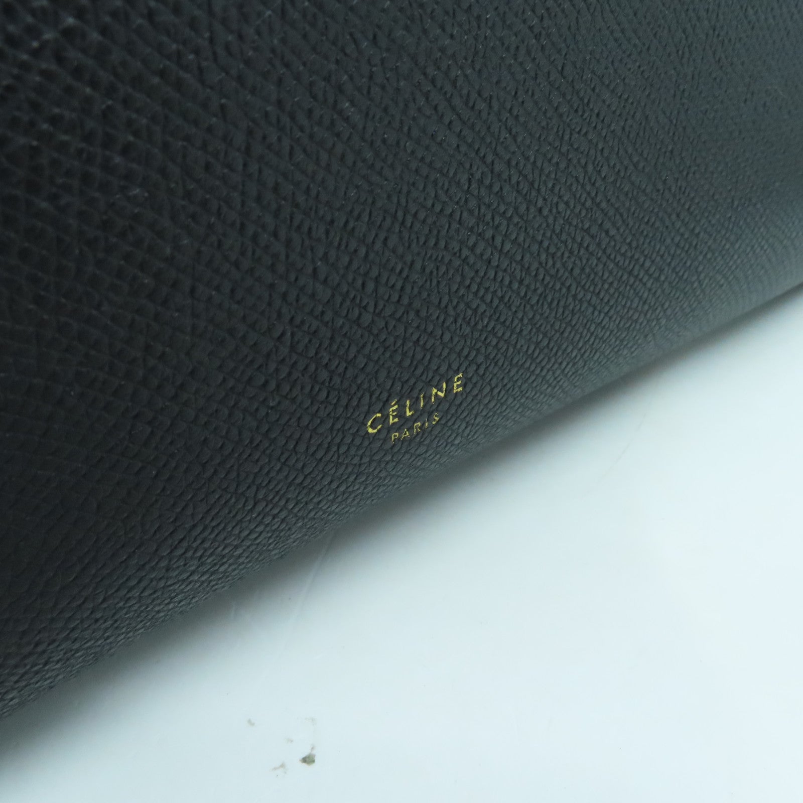 CELINE 牛皮皮革Mini Belt Bag金扣手挽肩背兩用袋深灰色