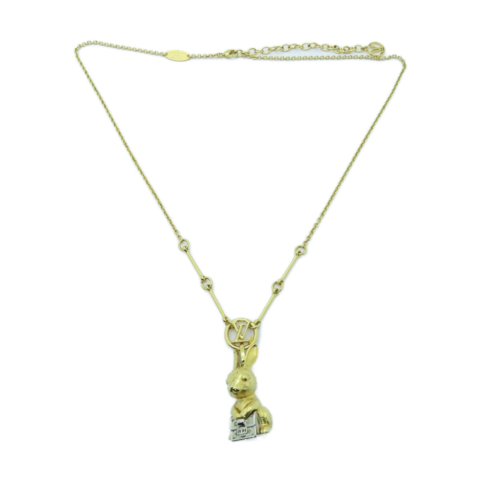 LOUIS VUITTON 金屬Bunny Necklace項鍊金色
