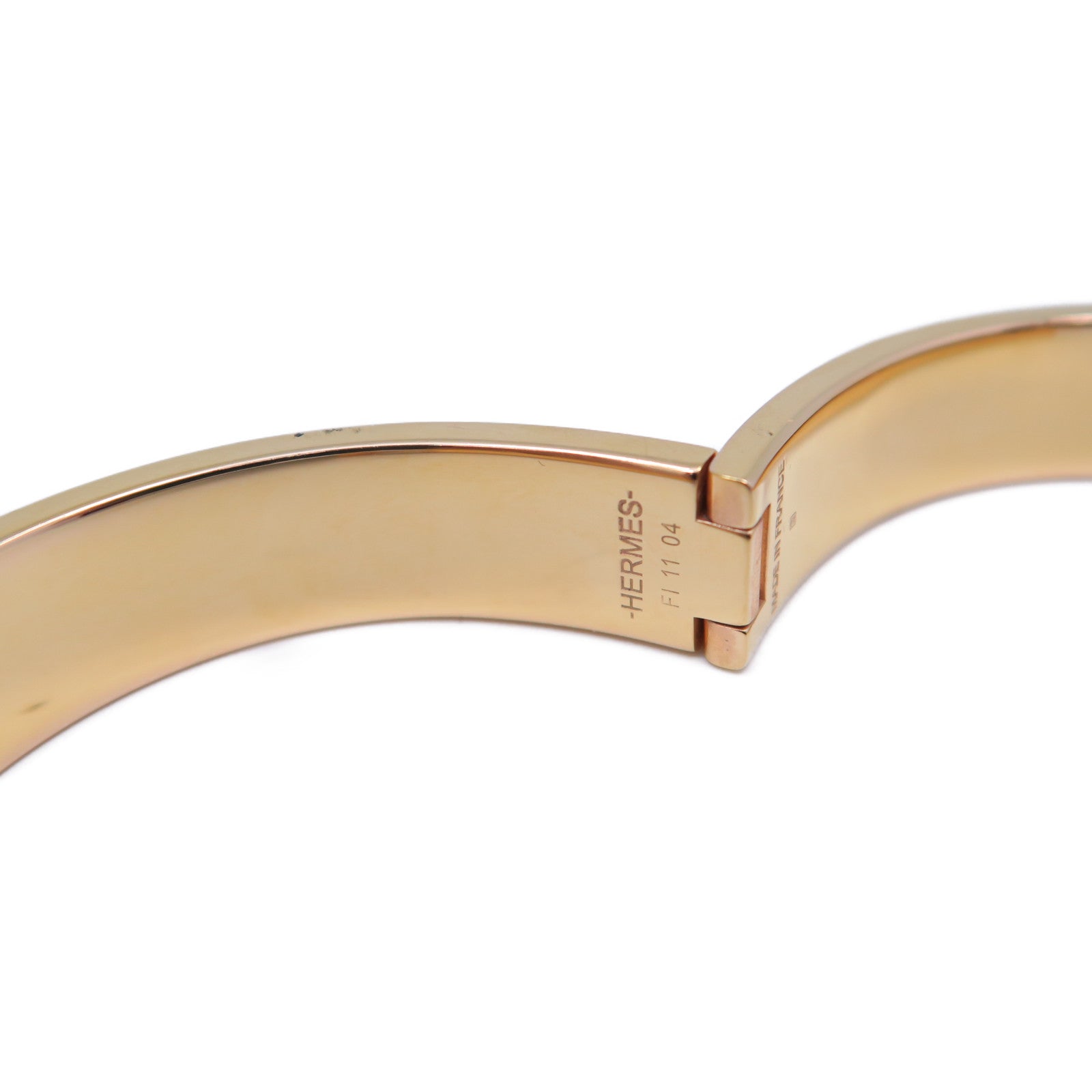 HERMES 金屬Clic H Bracelet手鐲金色/粉紅色