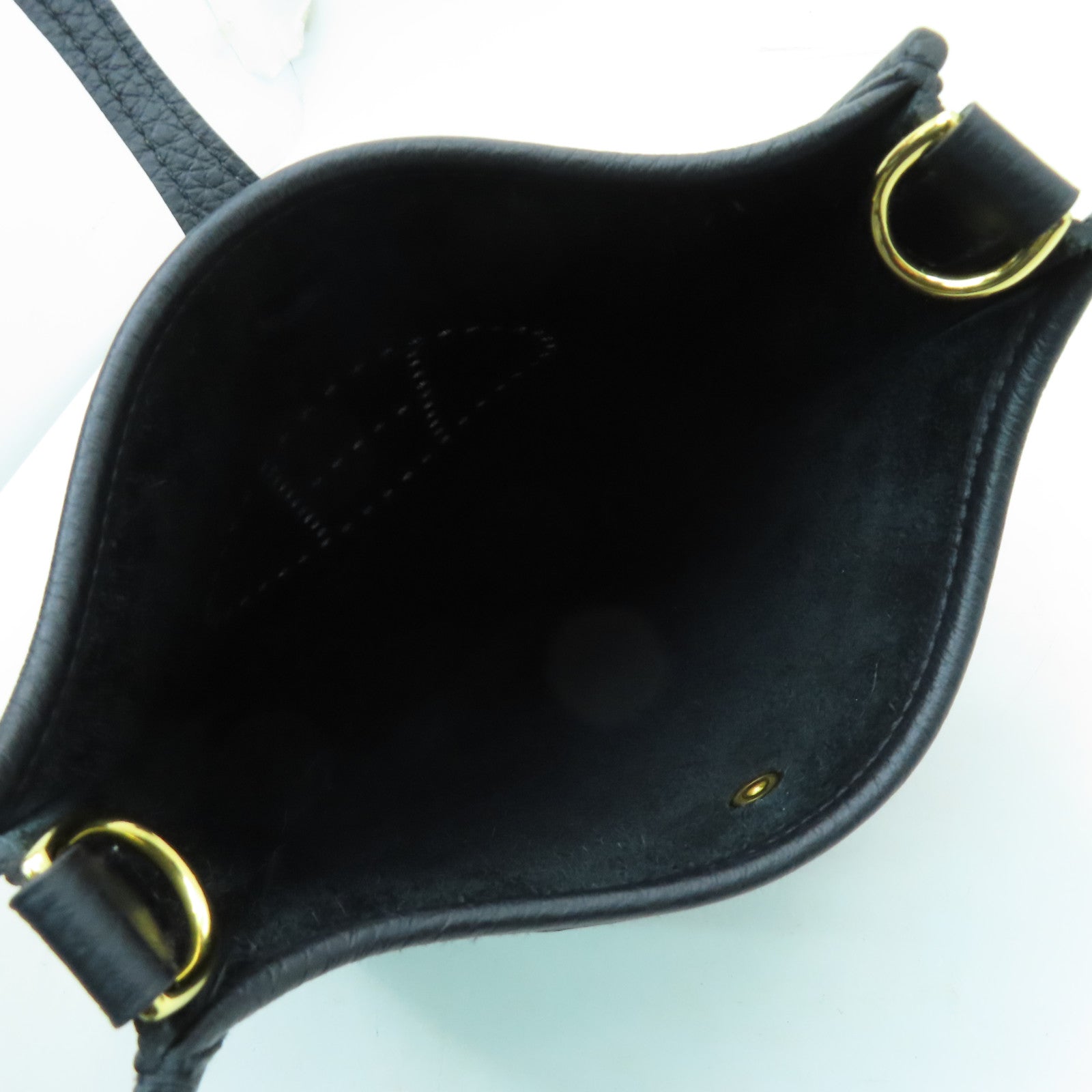 HERMES Clemence皮革Evelyne TPM金扣肩背袋黑色