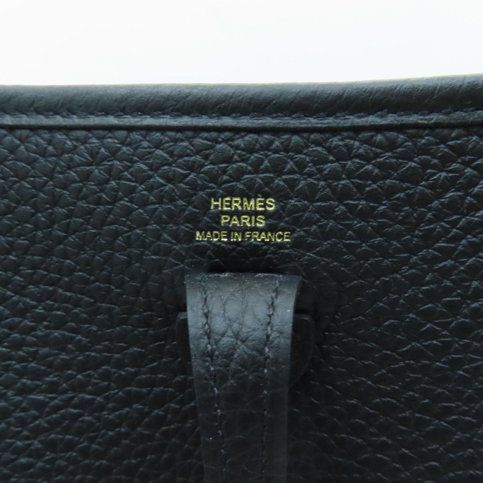 HERMES Clemence皮革Evelyne TPM金扣肩背袋黑色