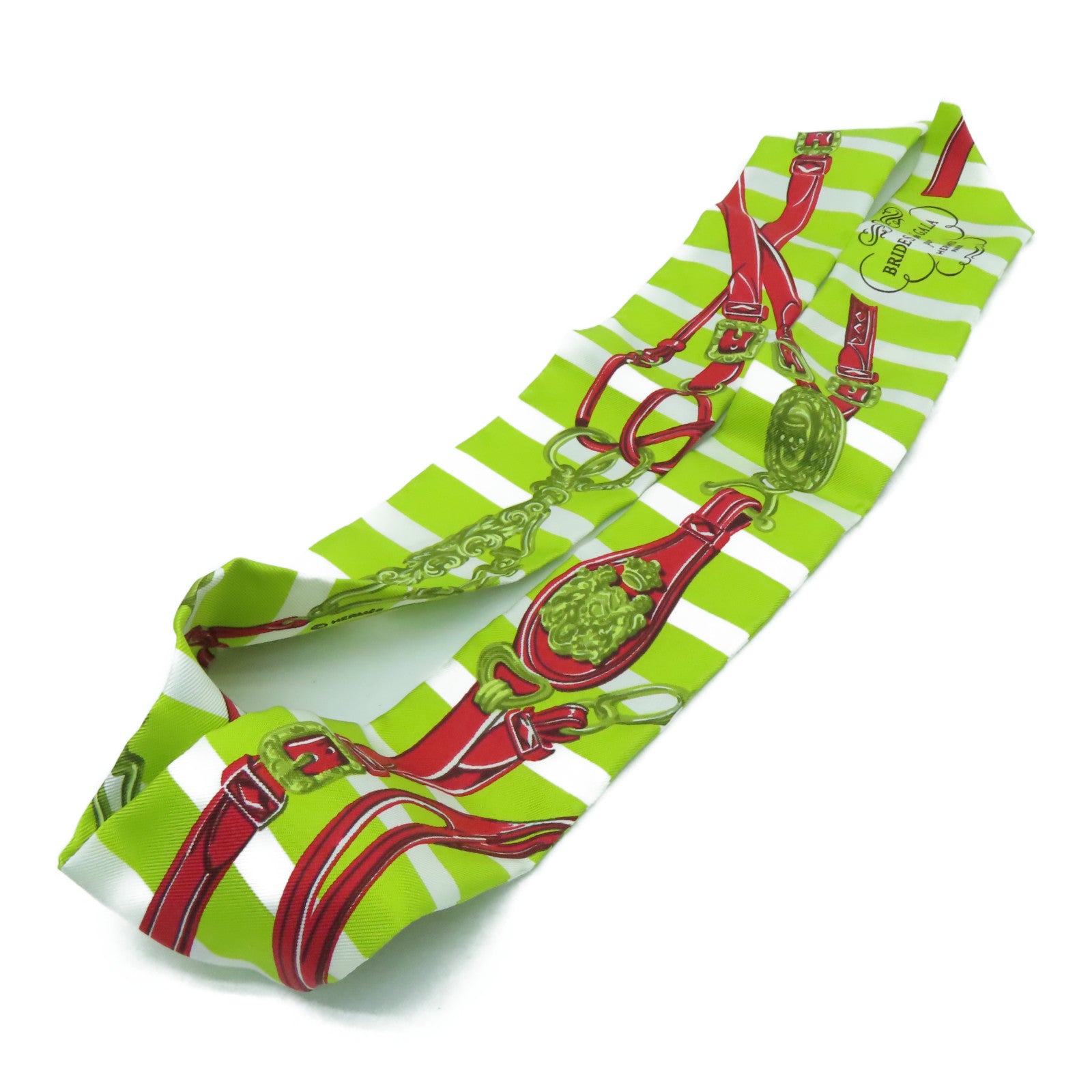 HERMES silk Twilly silk yellow red