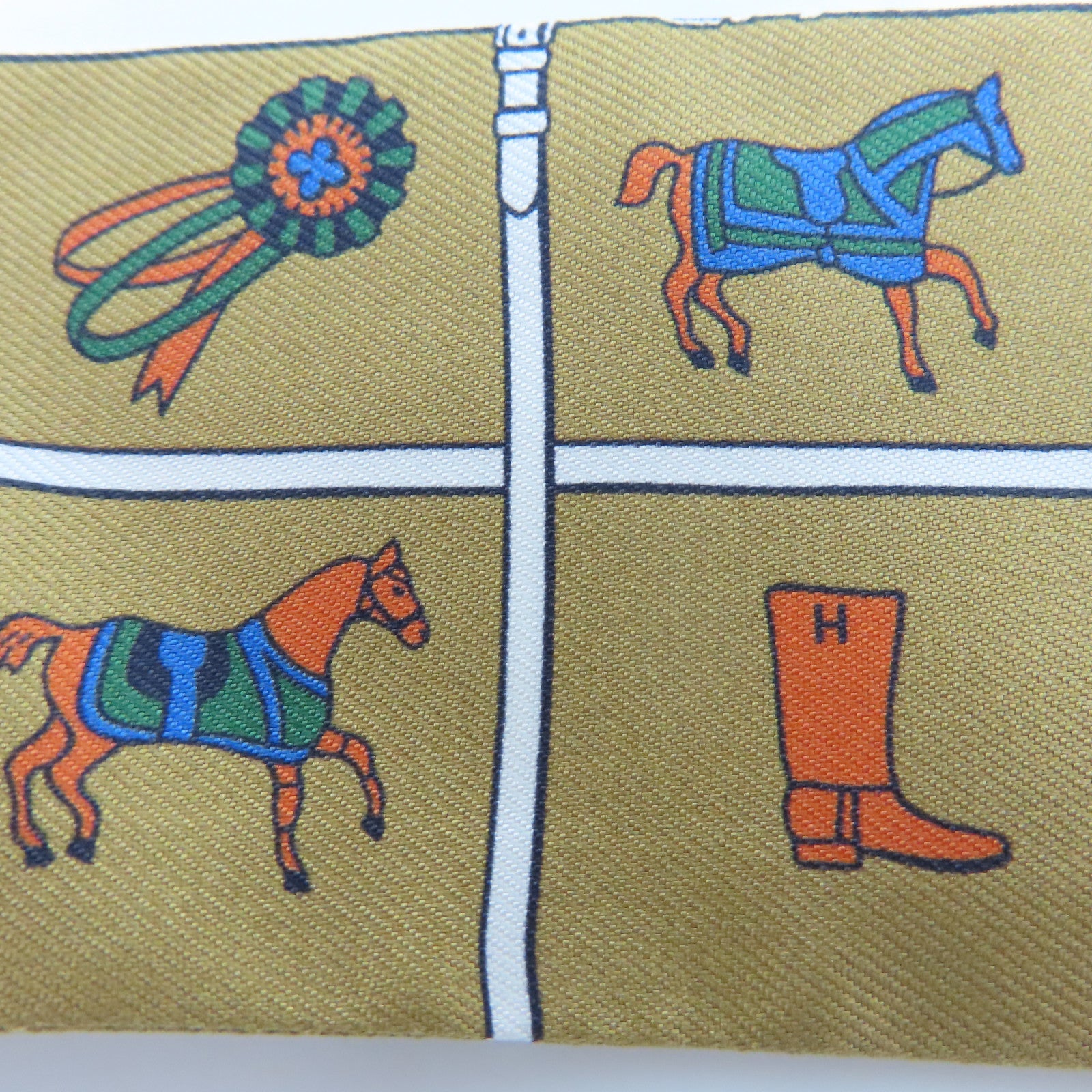 HERMES 【激減優惠】絲質Twilly絲巾棕色