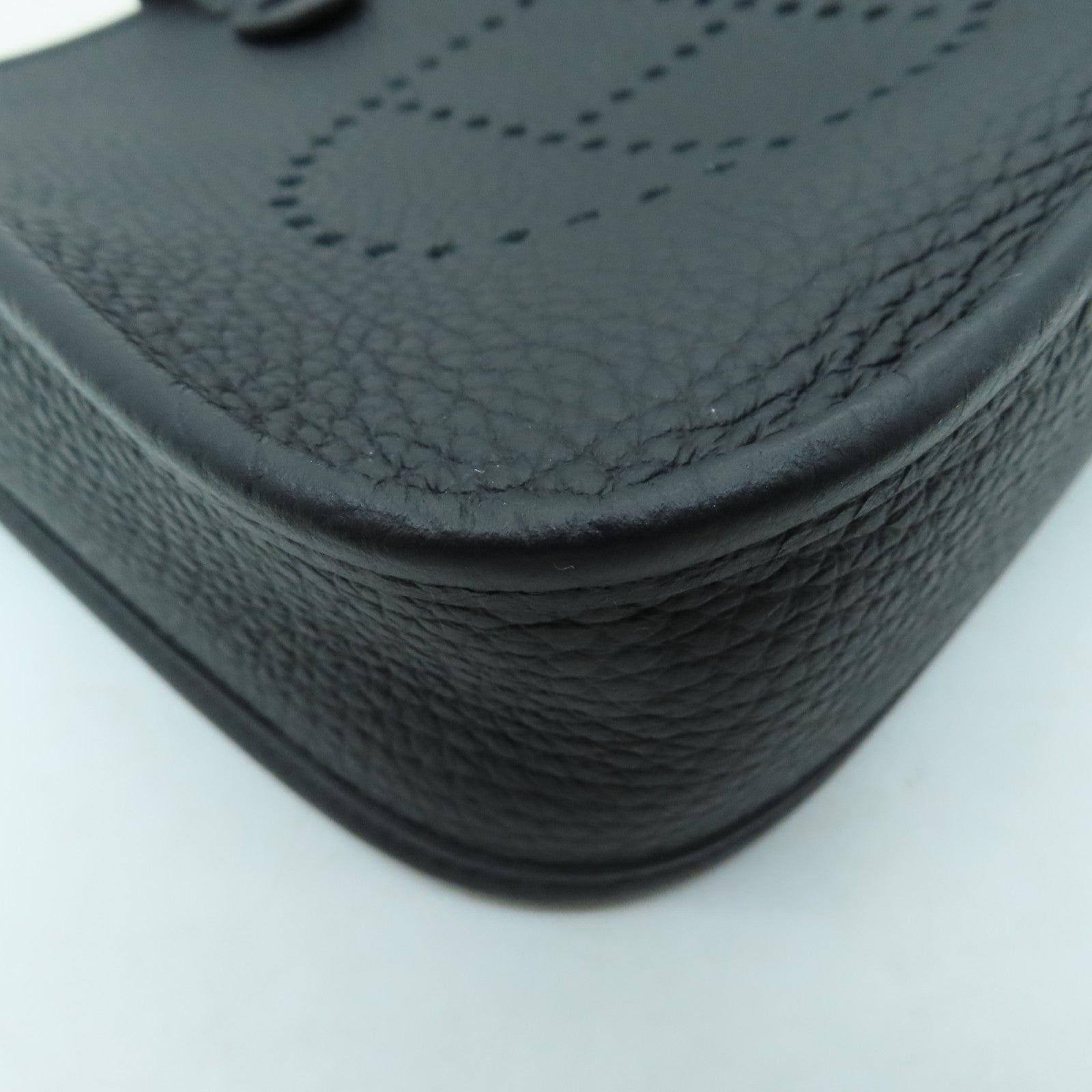 HERMES Clemence皮革Evelyne TPM金扣肩背袋黑色