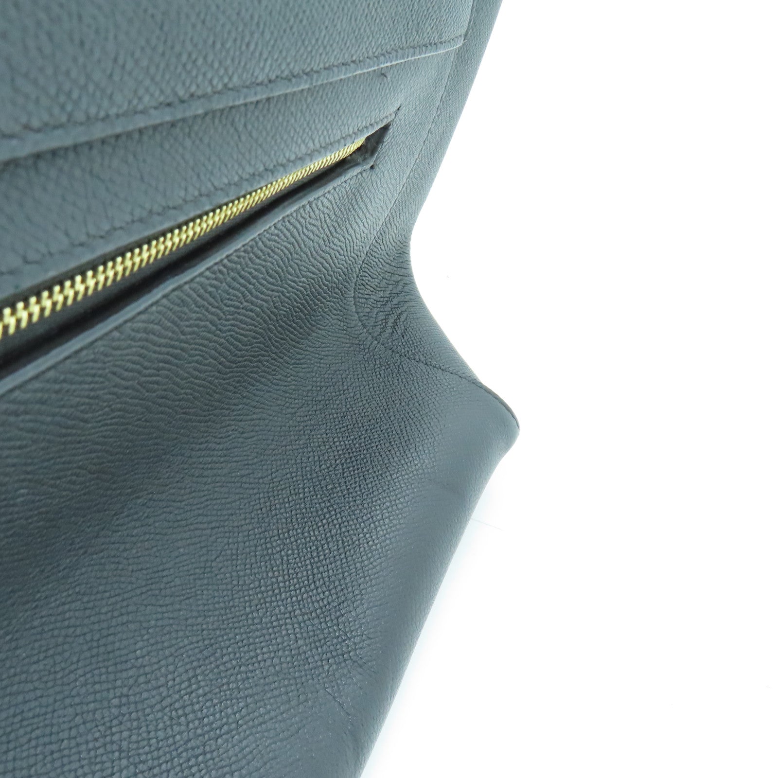CELINE 牛皮皮革Mini Belt Bag金扣手挽肩背兩用袋深灰色
