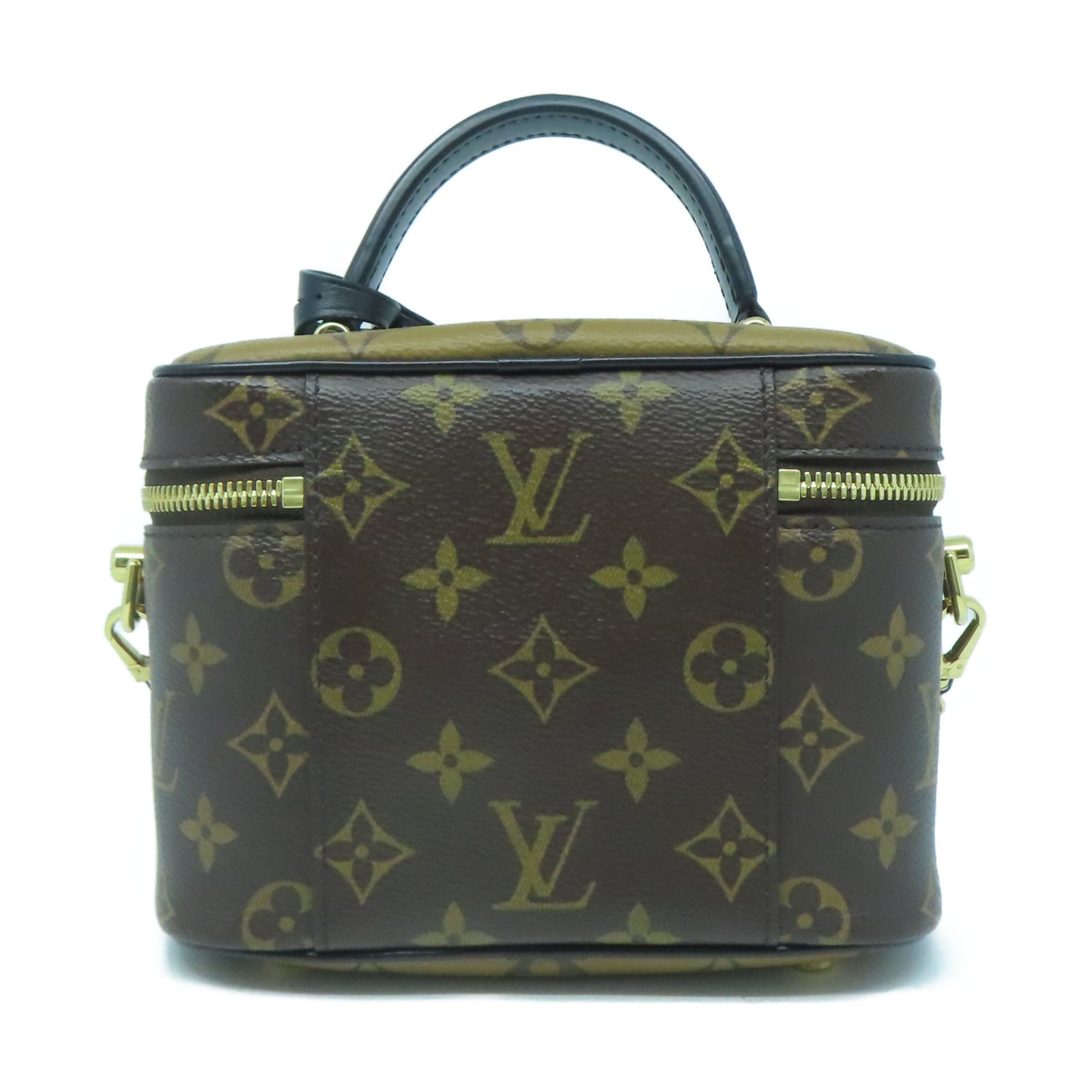 LOUIS VUITTON Monogram Vanity PM金扣手挽肩背兩用袋啡色