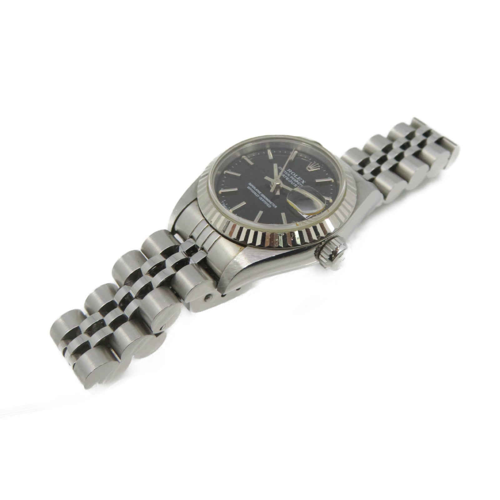 ROLEX Datejust Watch18K White Gold/Stainless Steel Watch Automatic Movement Black