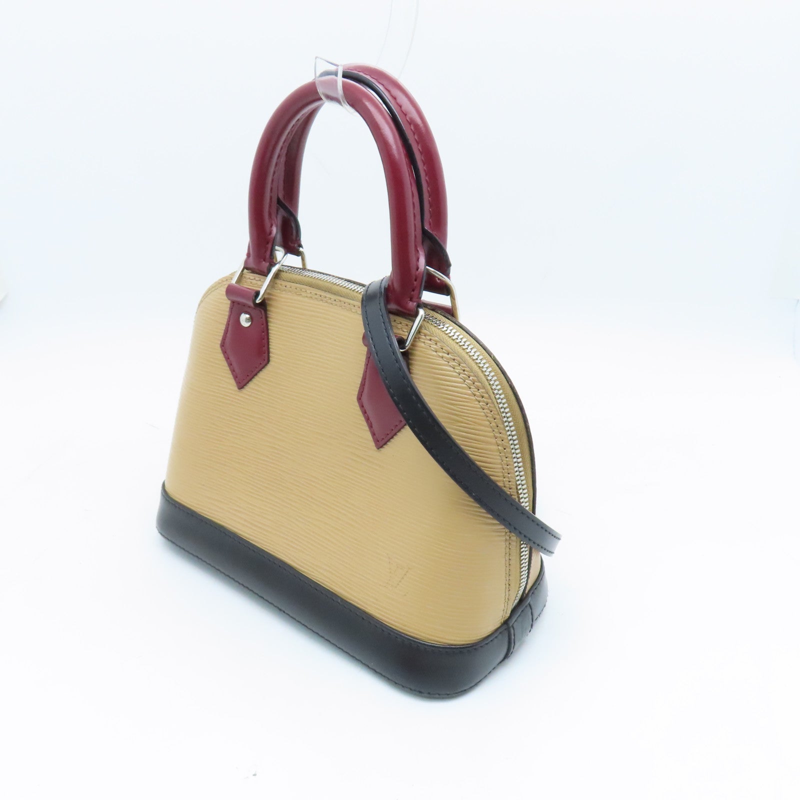 LOUIS VUITTON Epi Alma BB銀扣肩背袋棕色