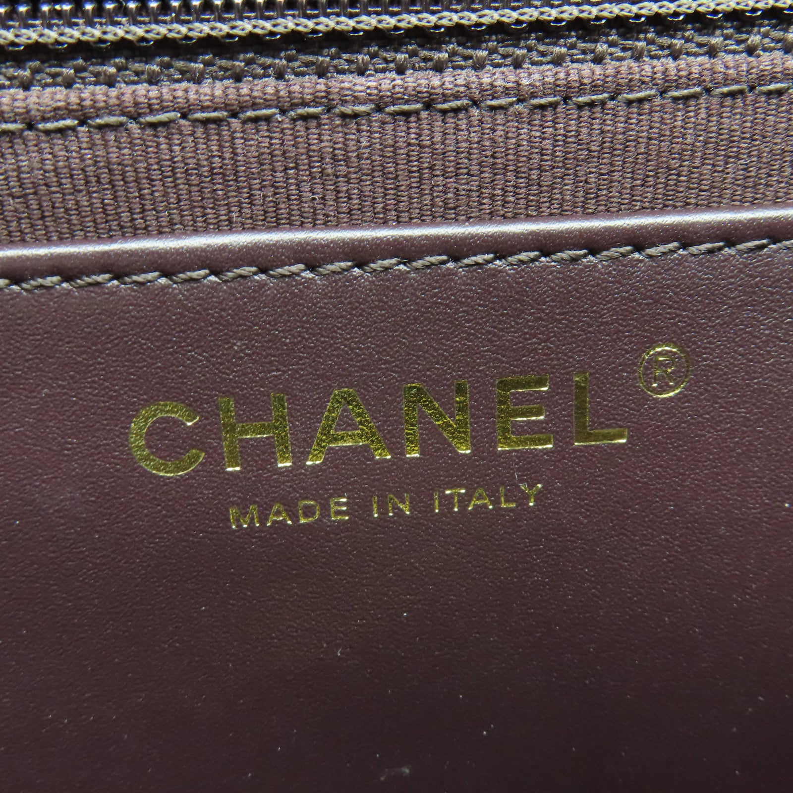 CHANEL 菱格羊皮皮革Chain Shoulder Bag金扣鏈帶肩背袋啡色
