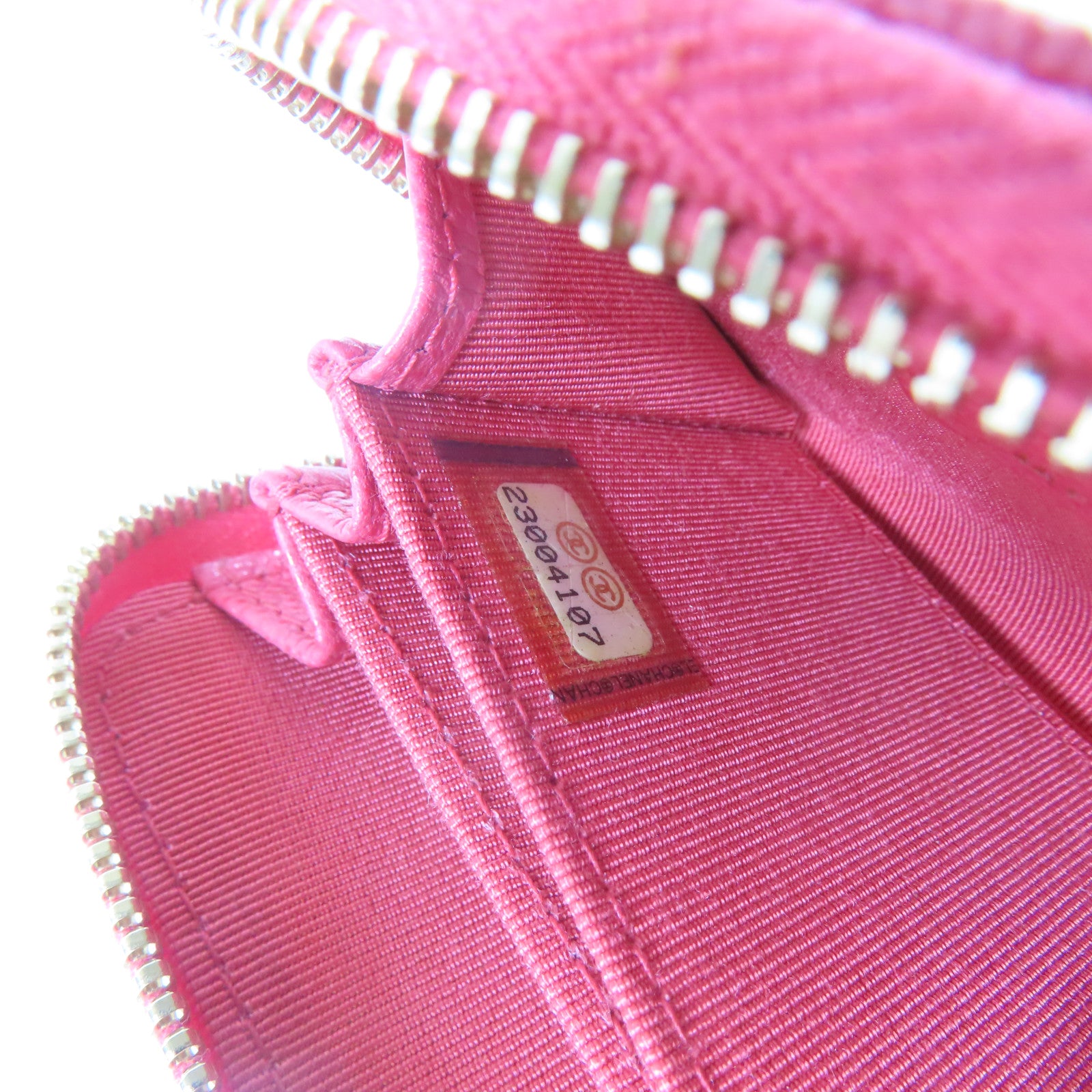 CHANEL 菱格Caviar皮革Card Case金扣卡片套粉紅色
