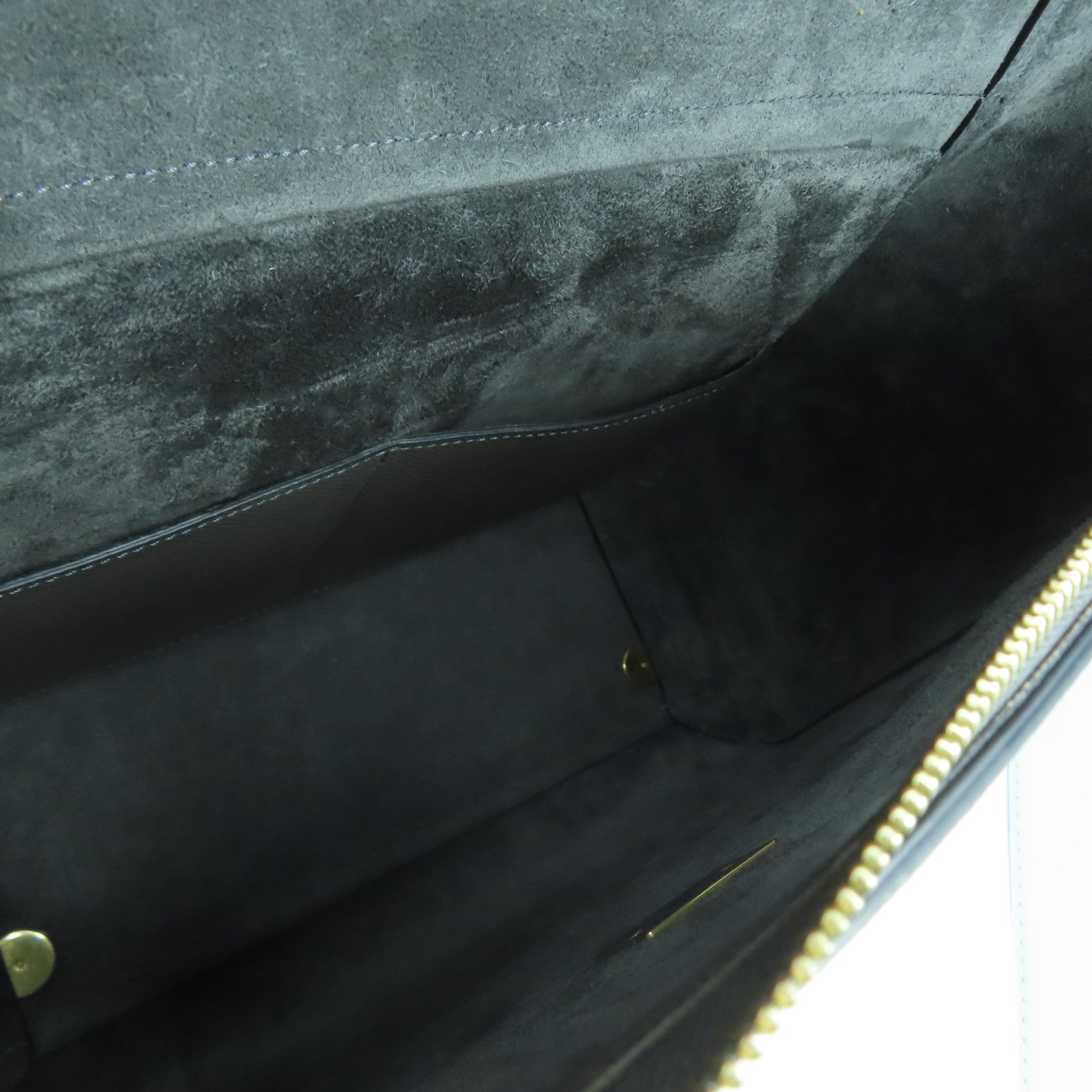 CELINE 牛皮皮革Belt Shoulder Bag金扣手挽肩背兩用袋灰色