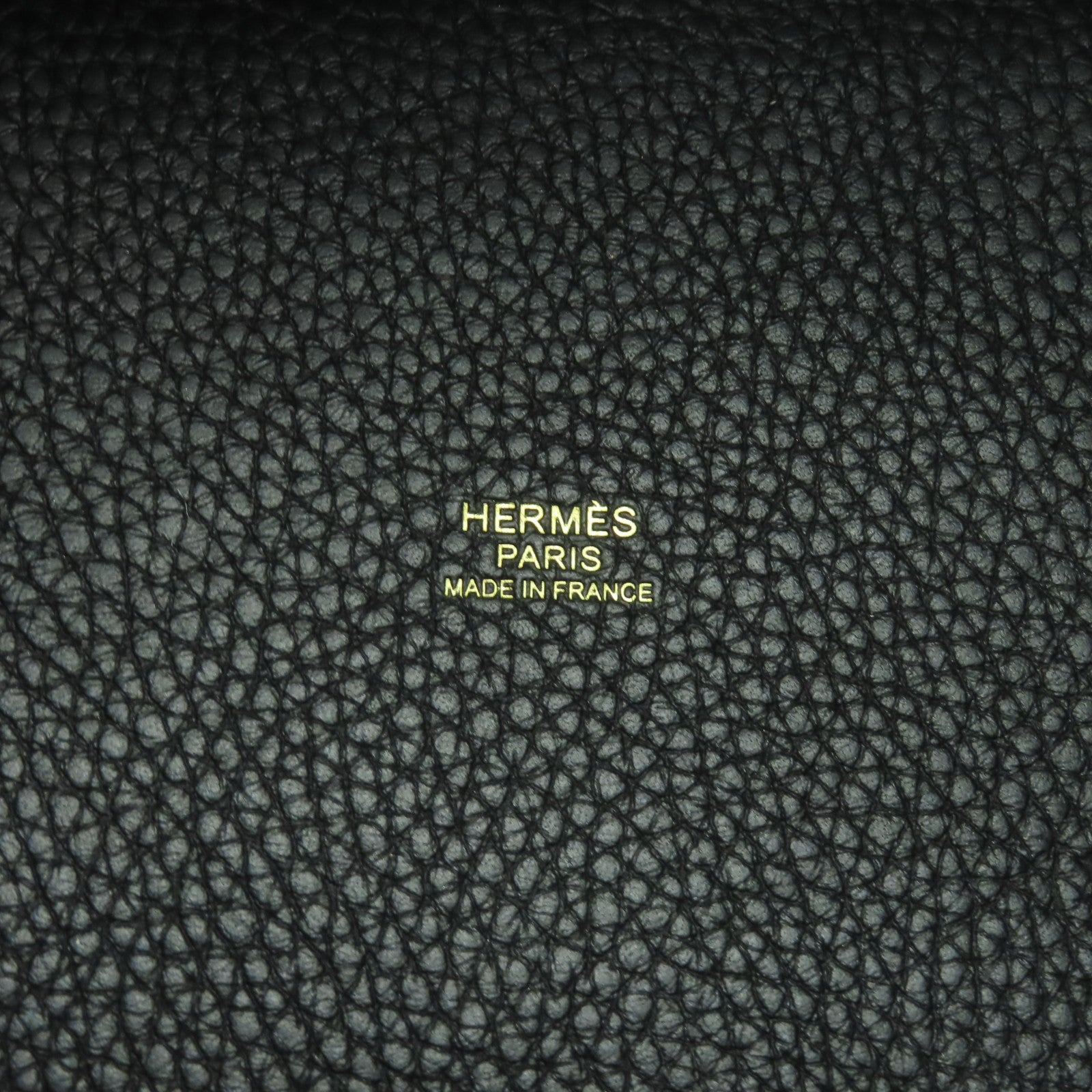 HERMES Clemence皮革Picotin PM金扣手挽袋Noir黑色