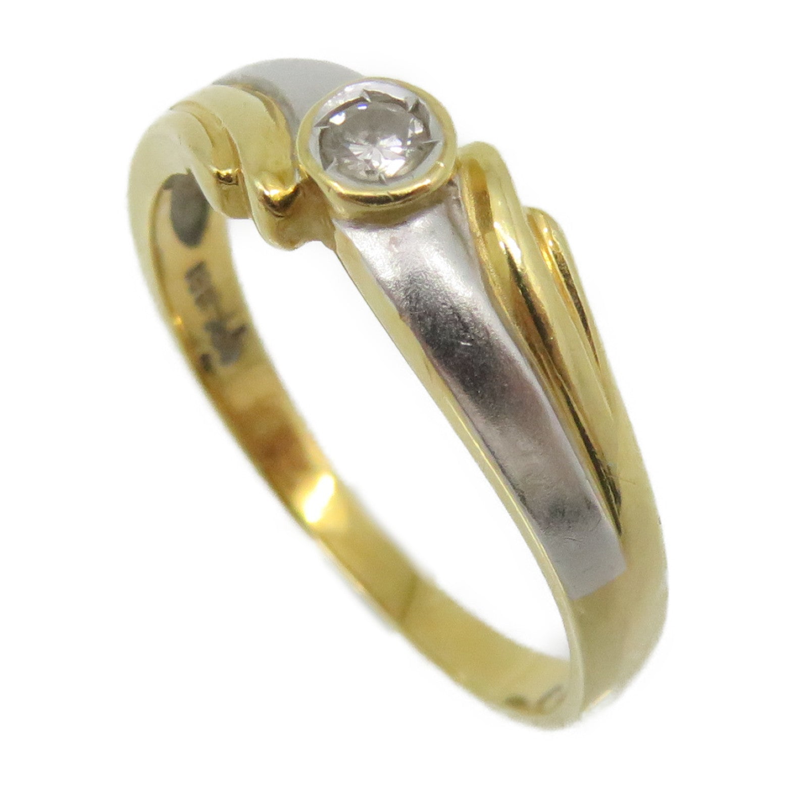 JEWELRY 【激減優惠】18K白金/黃金0.05ct鑽石Diamond Ring戒指US#5.5