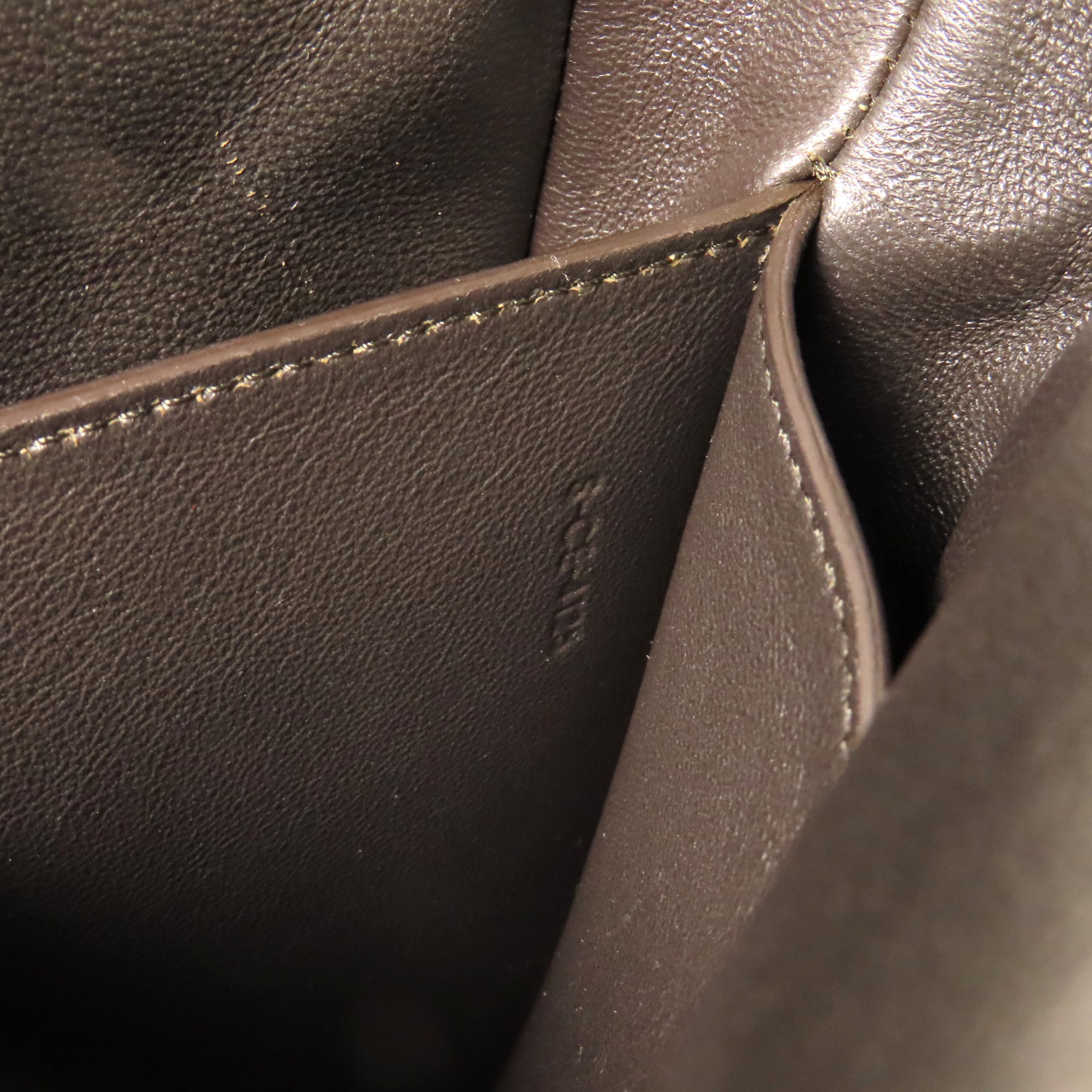 CELINE 牛皮皮革Shoulder Bag金扣肩背袋灰色