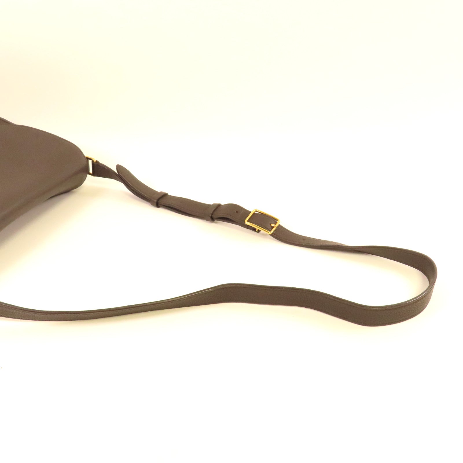 CELINE 牛皮皮革Shoulder Bag金扣肩背袋灰色