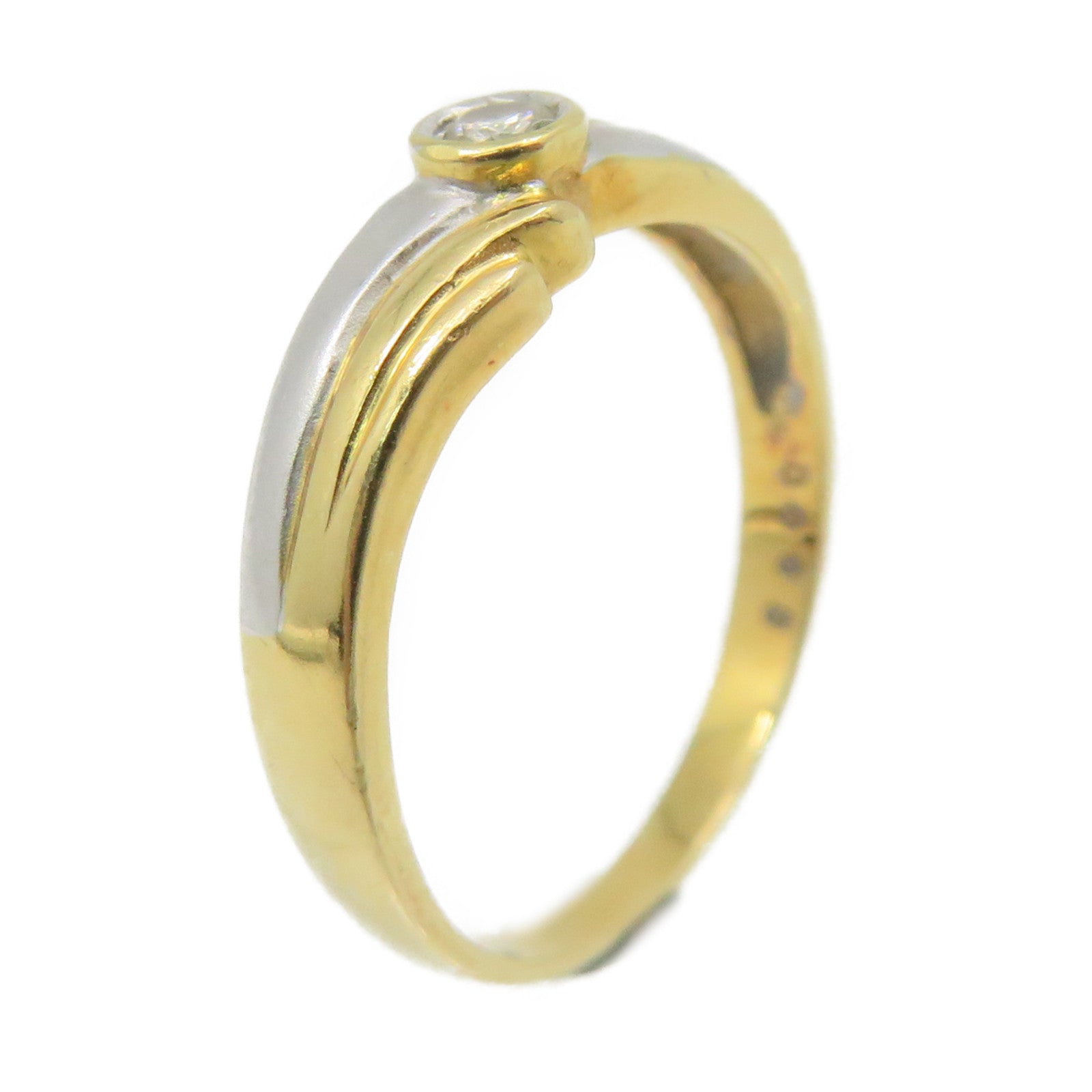JEWELRY 【激減優惠】18K白金/黃金0.05ct鑽石Diamond Ring戒指US#5.5