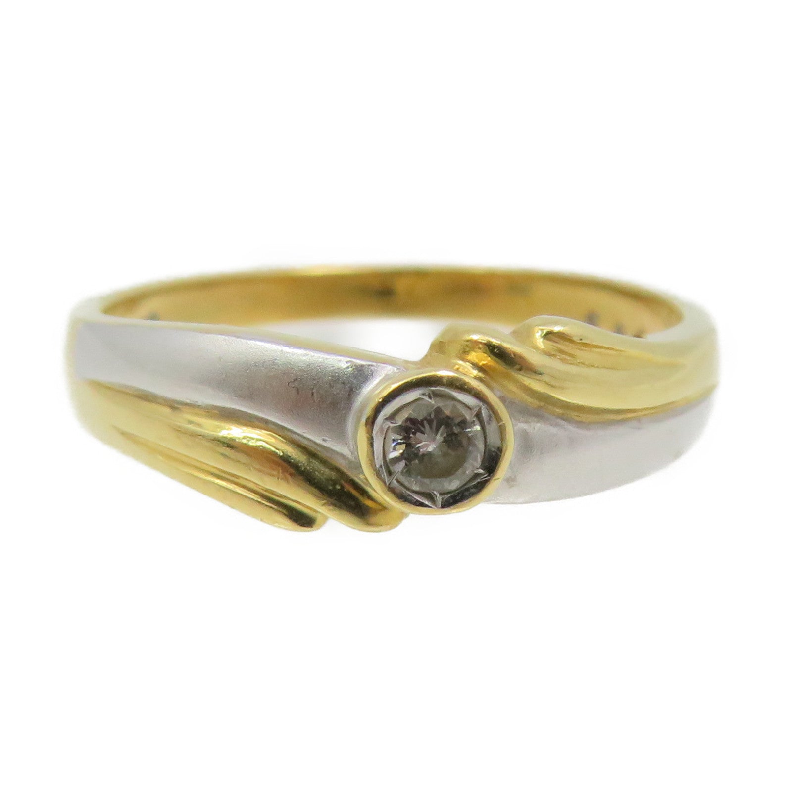 JEWELRY 【激減優惠】18K白金/黃金0.05ct鑽石Diamond Ring戒指US#5.5