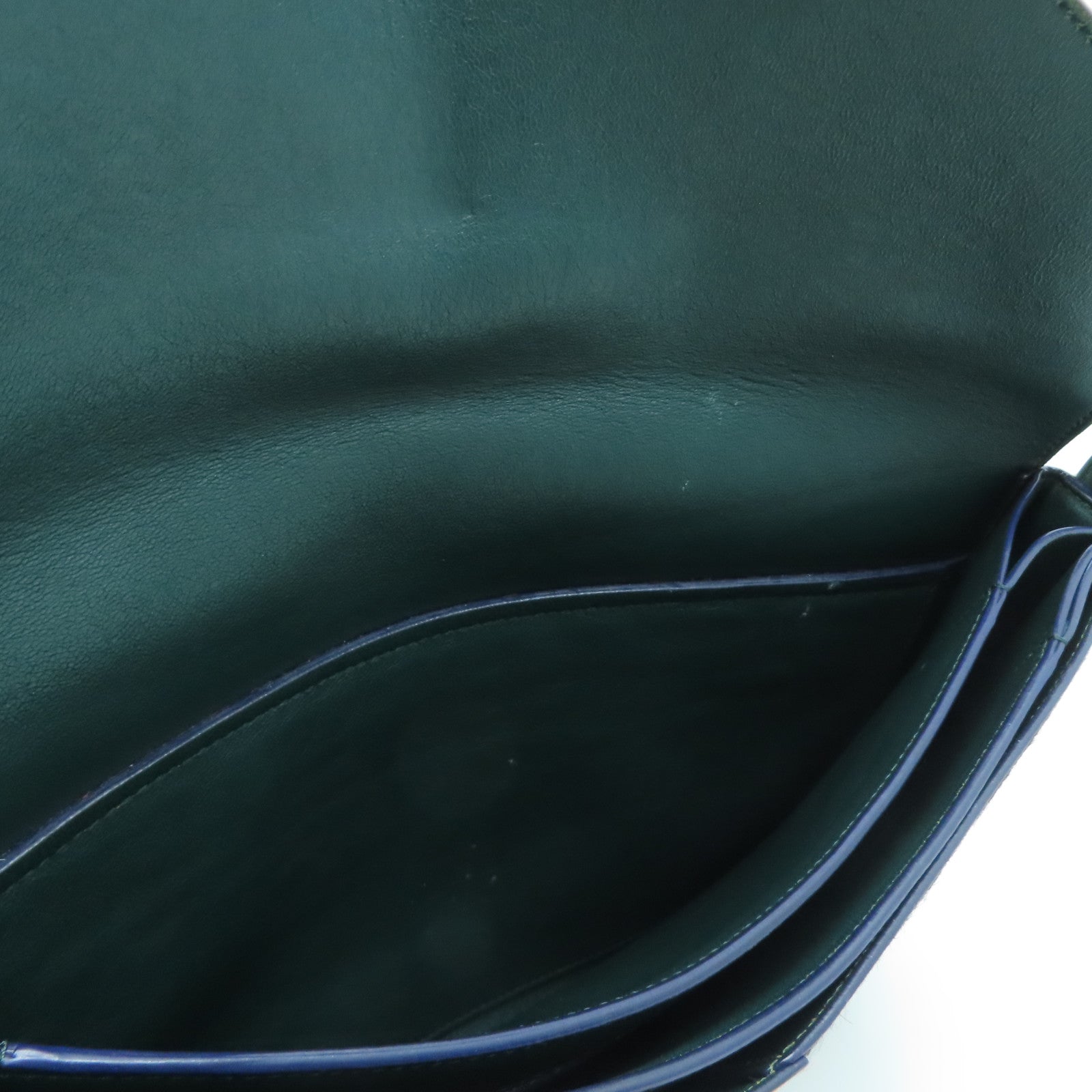 CELINE 牛皮皮革/馬毛Shoulder Bag銀扣肩背袋綠色/黑色/橙色