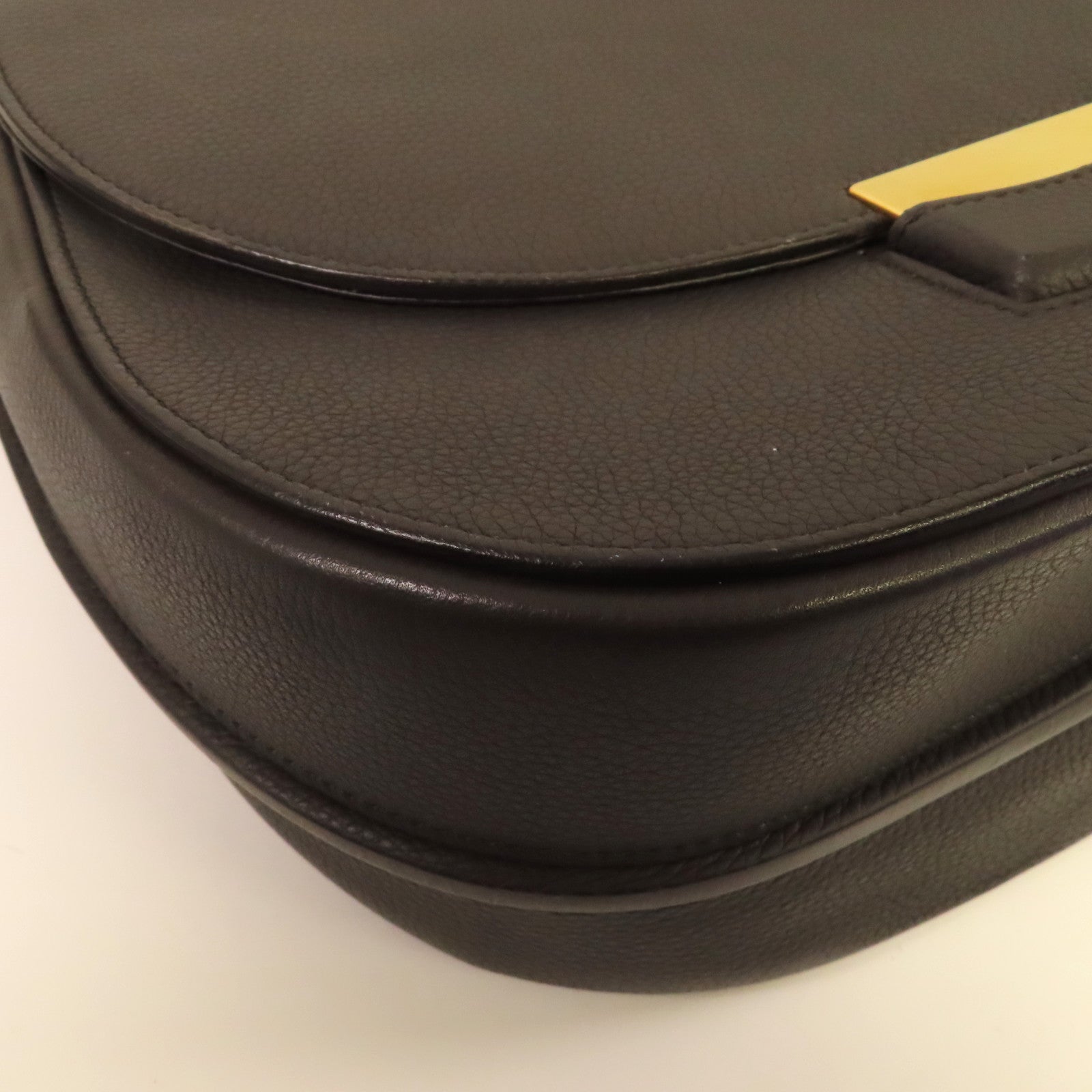 CELINE 牛皮皮革Shoulder Bag金扣肩背袋灰色