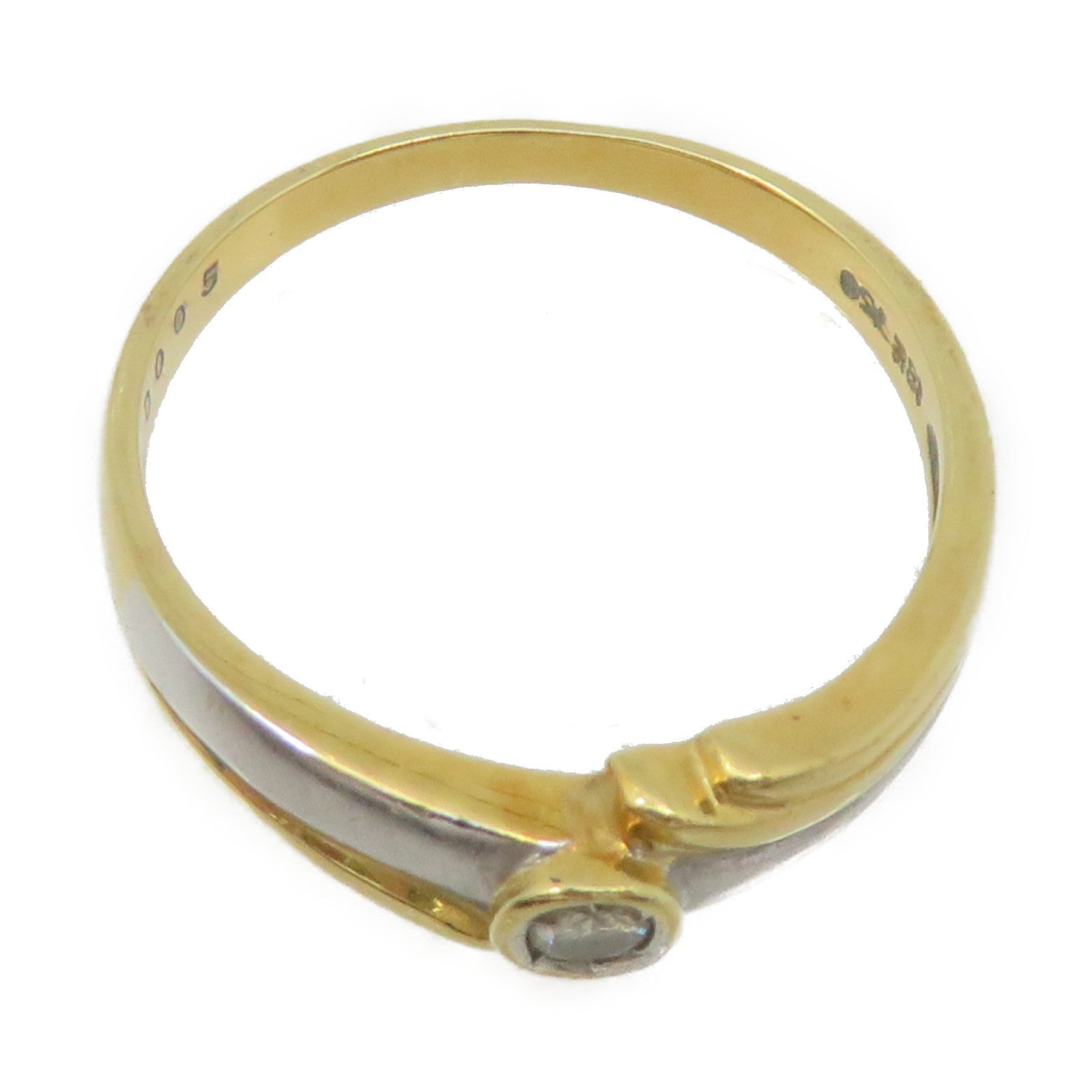 JEWELRY 【激減優惠】18K白金/黃金0.05ct鑽石Diamond Ring戒指US#5.5