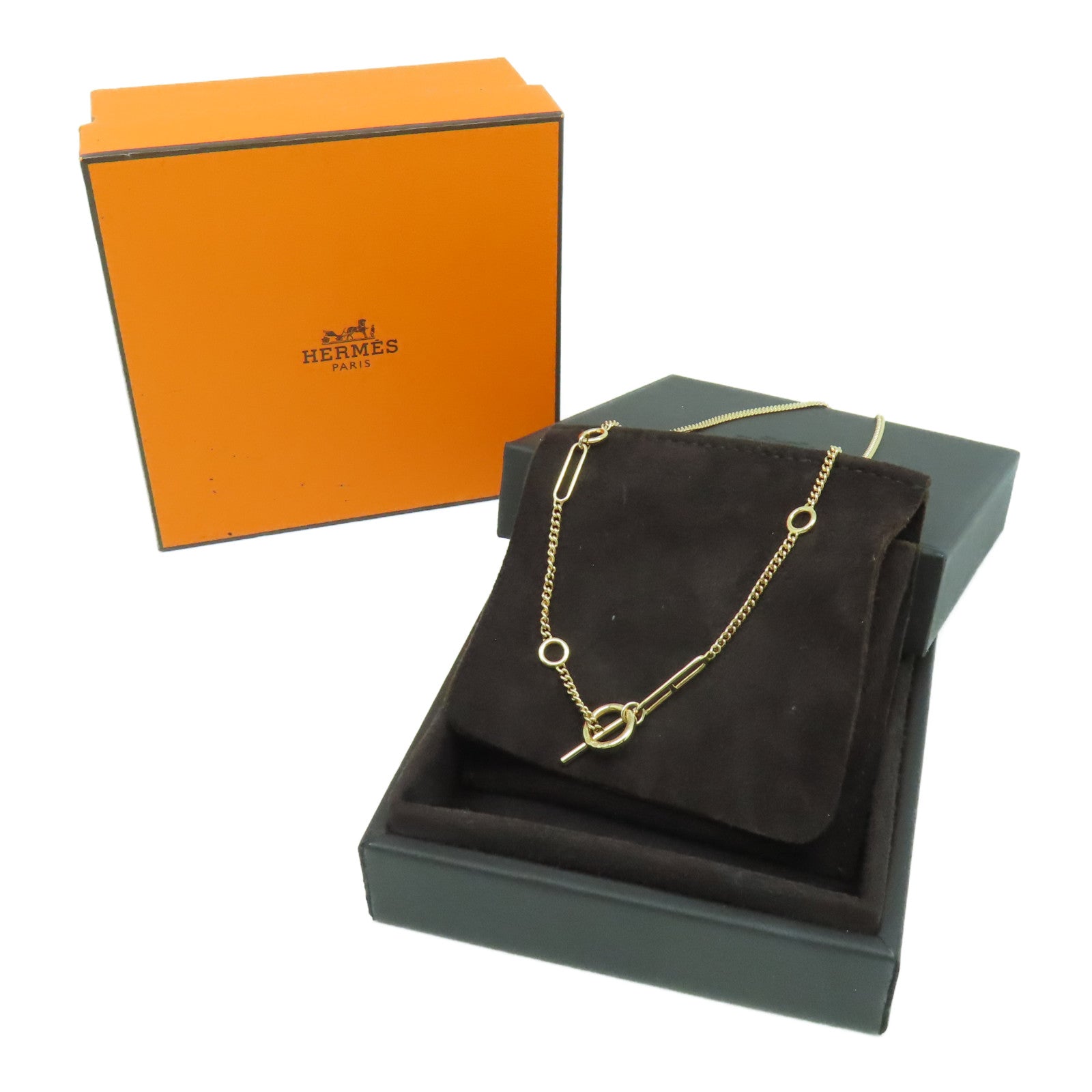HERMES 18K玫瑰金Echappee Necklace項鍊