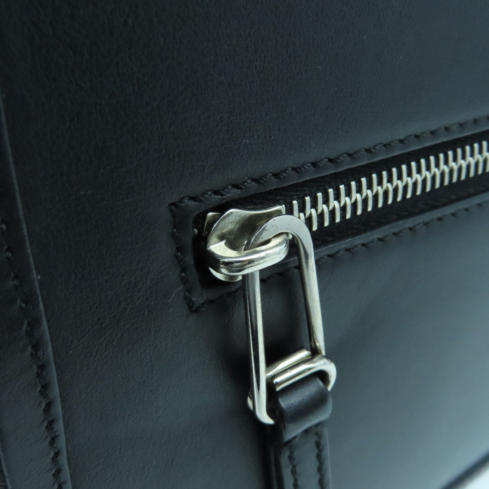 FENDI Cowhide Leather Runaway Gold Buckle/Silver Buckle Handle Shoulder Bag Black