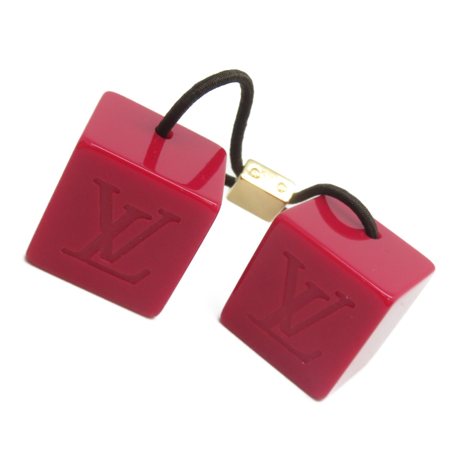 LOUIS VUITTON 【激減優惠】PVC Hair Cube金扣髮圈紅色