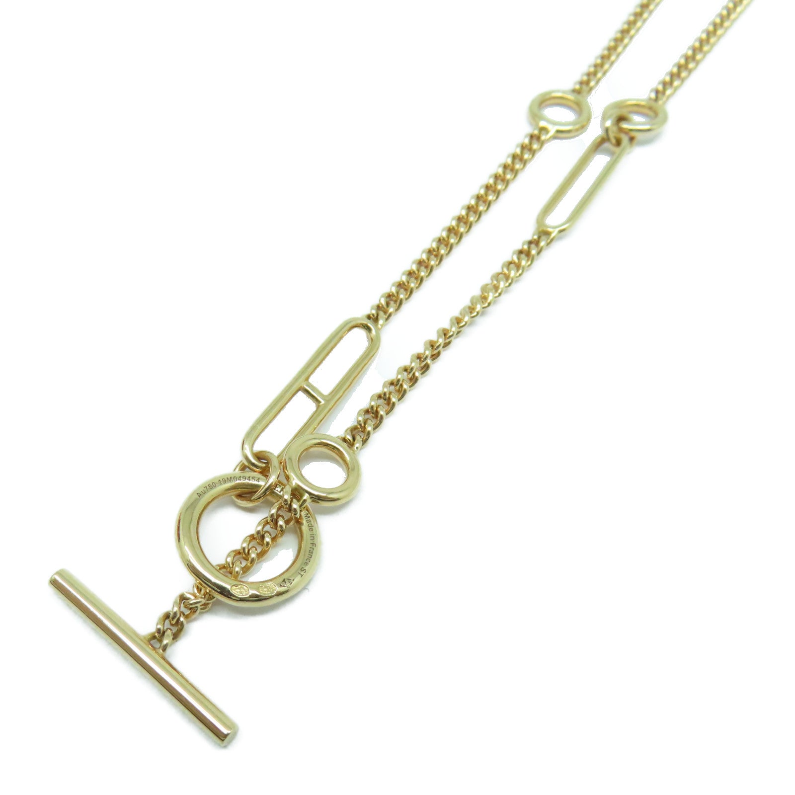 HERMES 18K玫瑰金Echappee Necklace項鍊