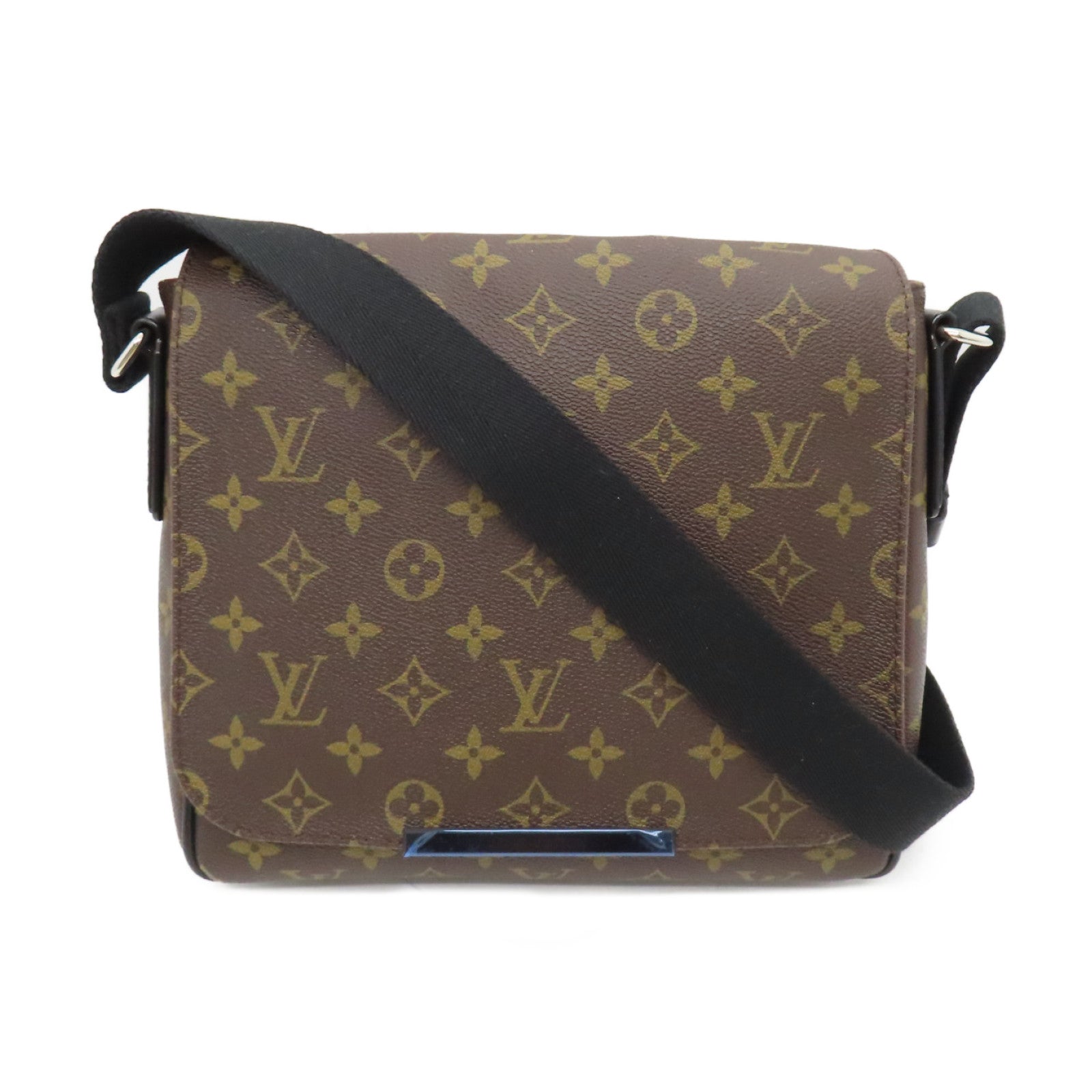 LOUIS VUITTON Monogram District PM銀扣肩背袋棕色