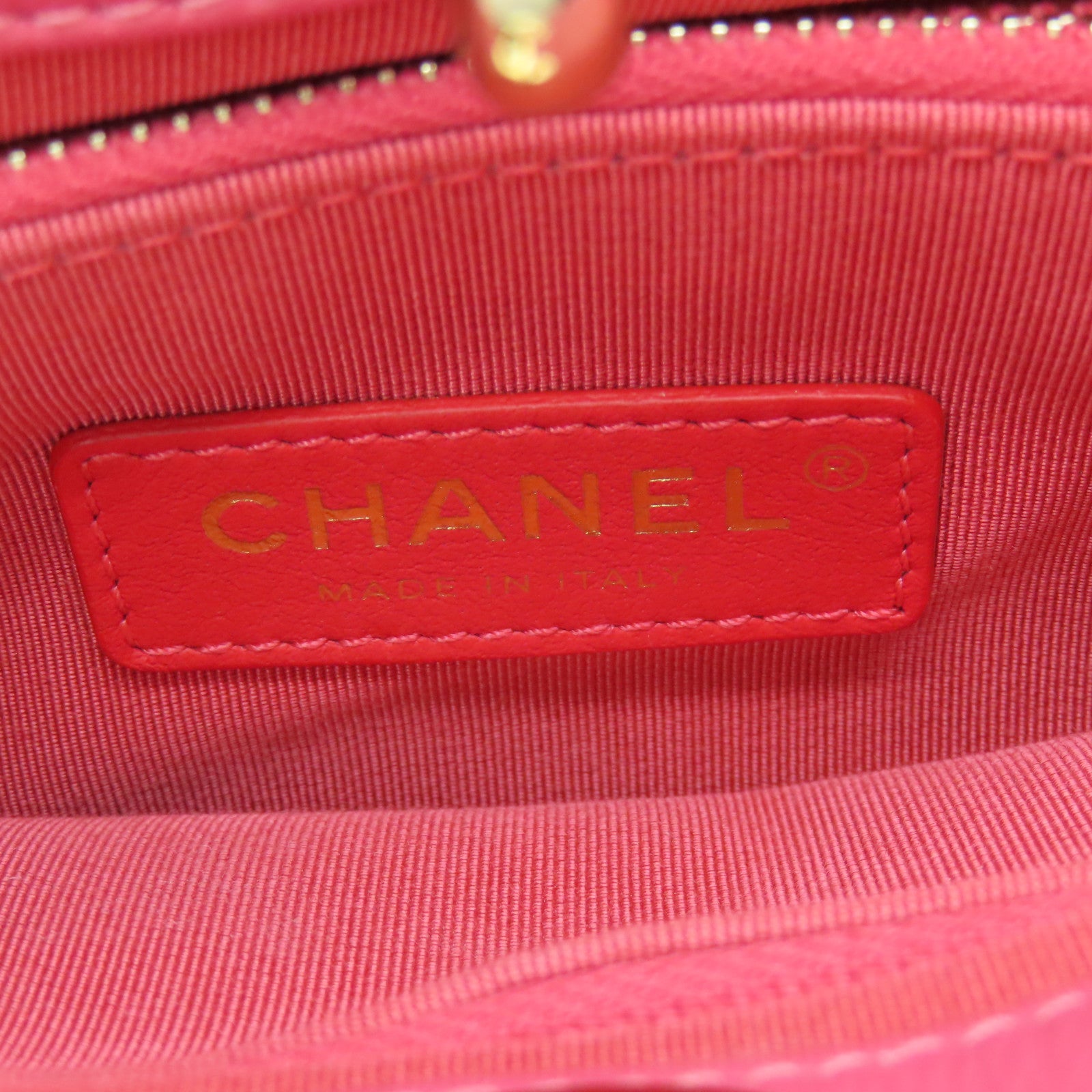 CHANEL 菱格Aged Calf皮革2way Shoulder Bag金扣手挽肩背兩用袋粉紅色