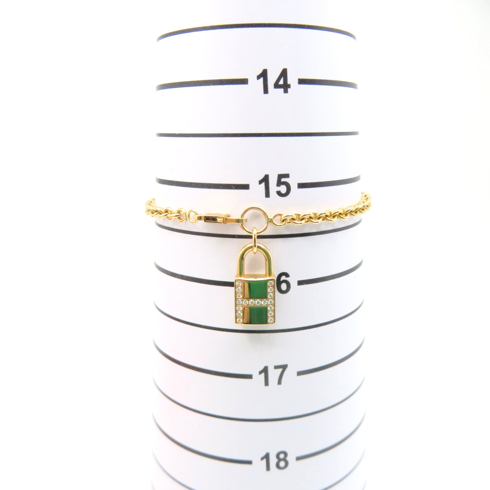 HERMES 18Km玫瑰金Amulettes Cadenas Blaceret手鏈