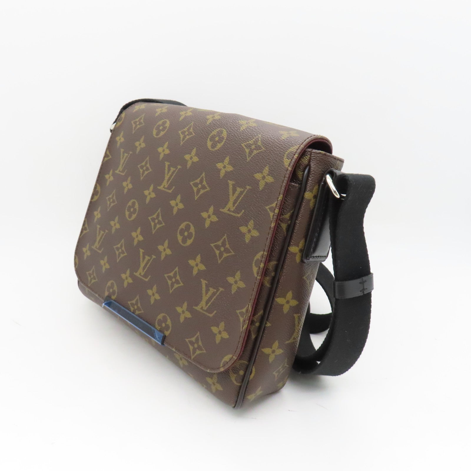 LOUIS VUITTON Monogram District PM銀扣肩背袋棕色
