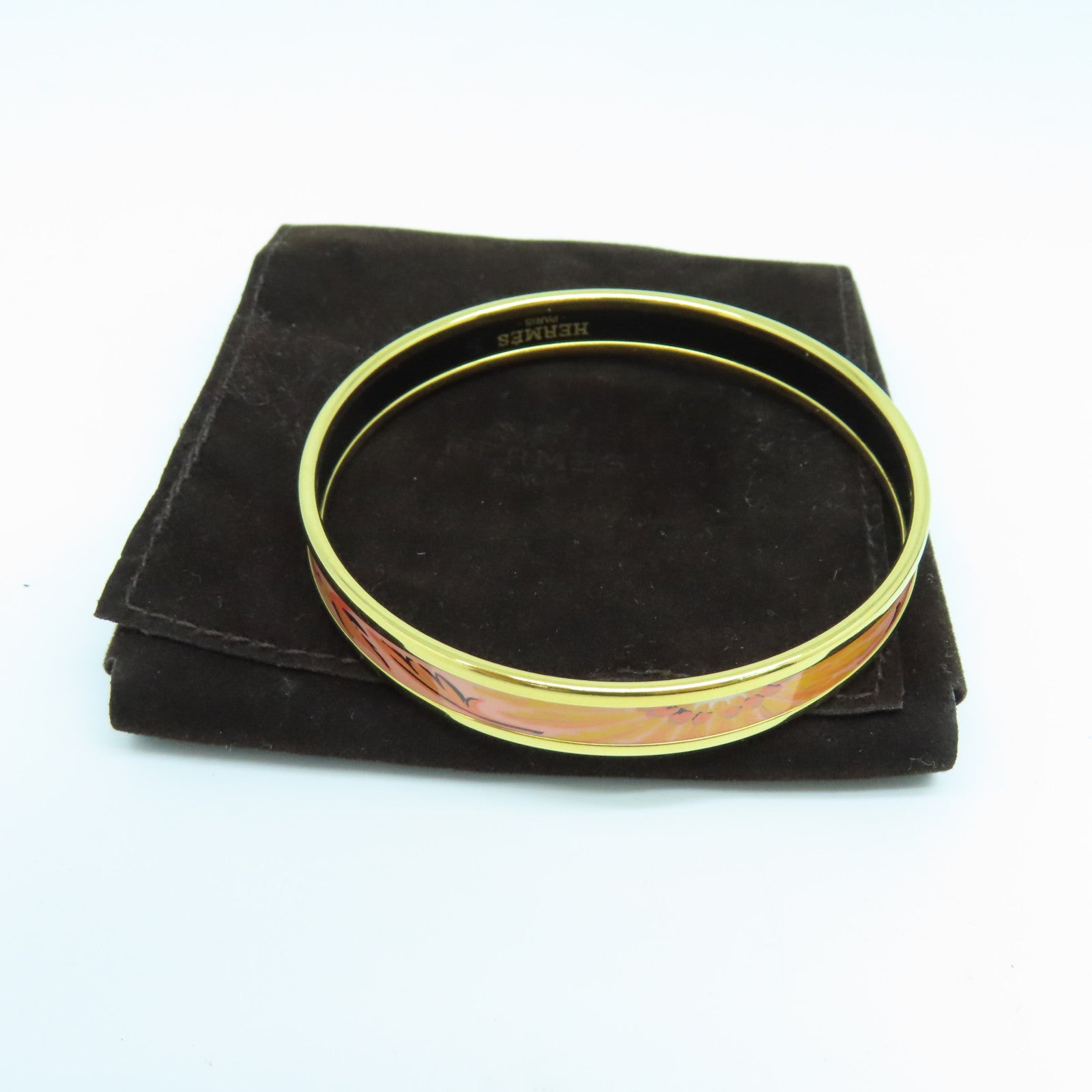 HERMES 金屬Bangle金扣手鐲橙色