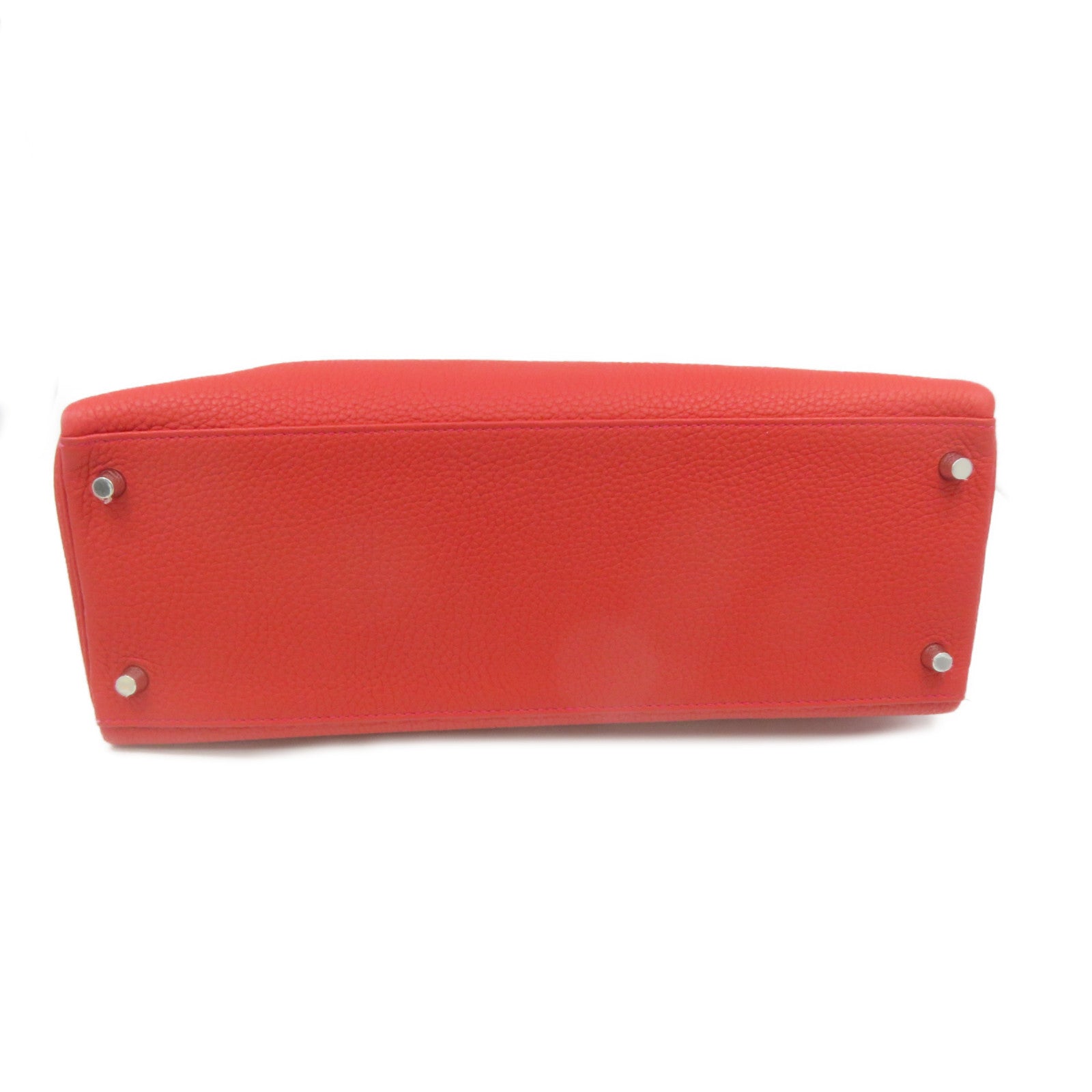 HERMES 【激減優惠】Togo皮革Kelly 35 2Way Shoulder Bag銀扣手挽肩背兩用袋Rouge Casaque紅色