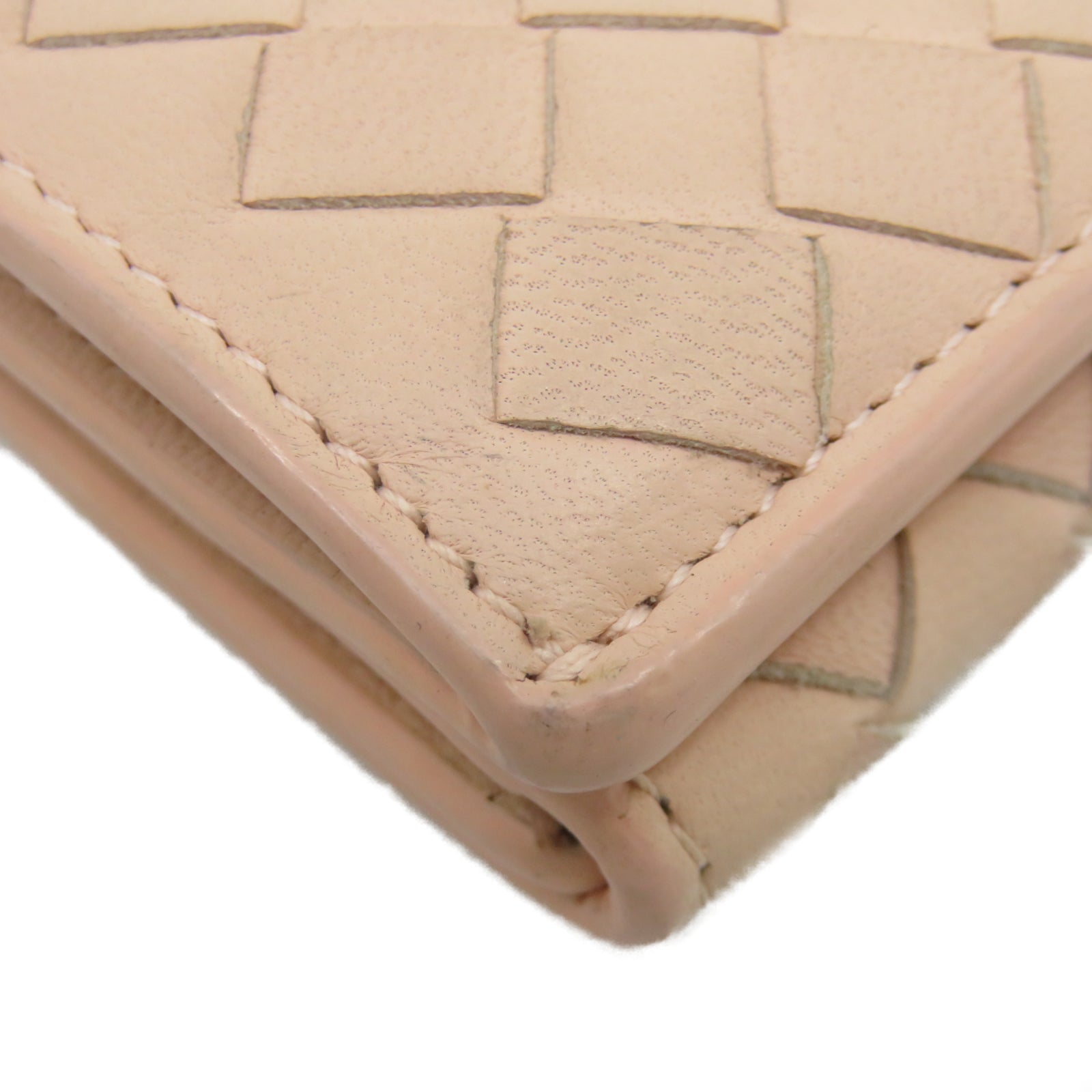 BOTTEGA VENETA 【激減優惠】羊皮皮革Wallet銀扣長錢包粉紅色