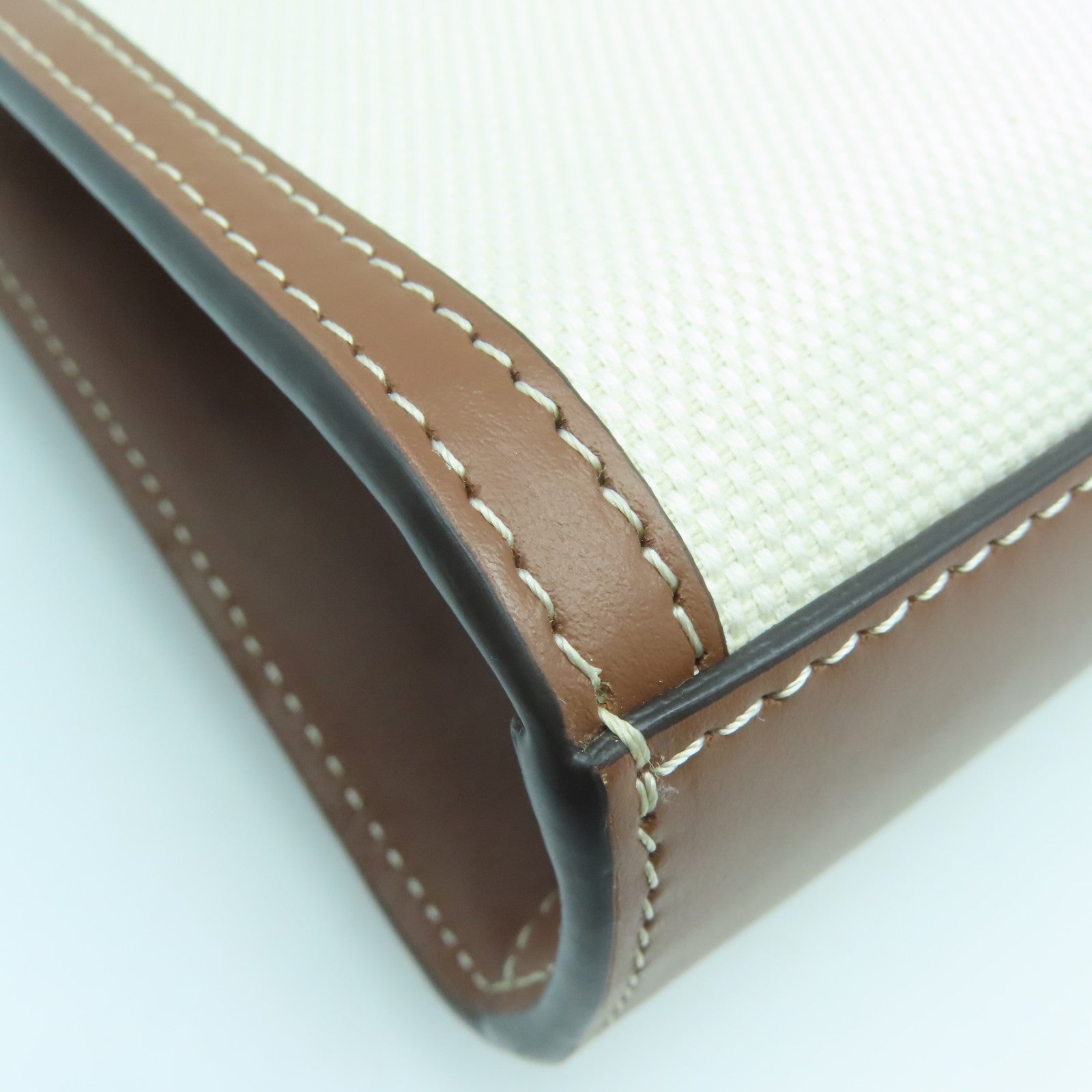 BURBERRY 皮革/帆布2 Way Shoulder Bag金扣手挽肩背兩用袋啡色/米色