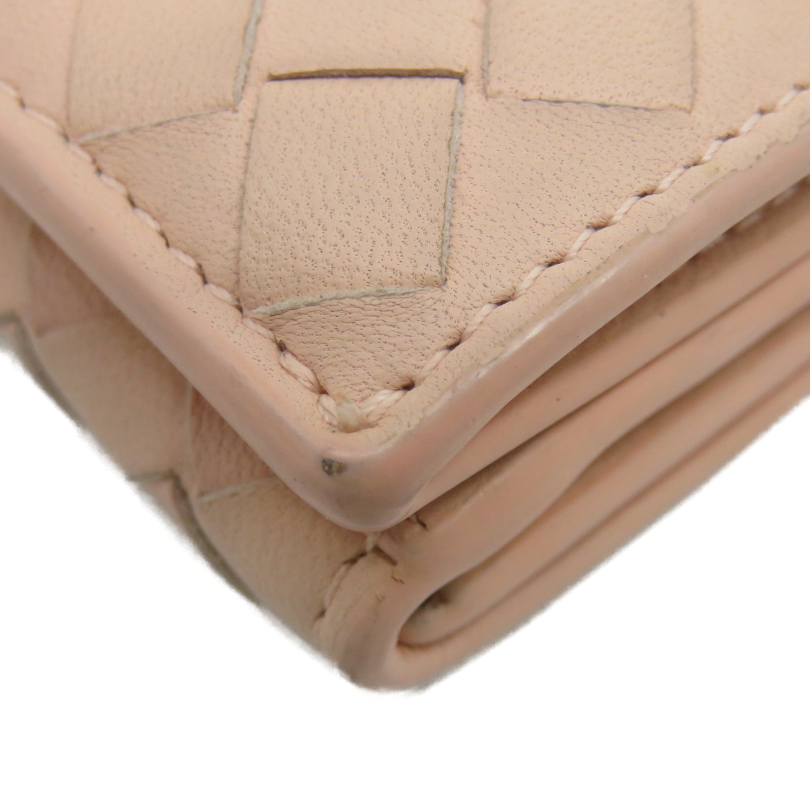 BOTTEGA VENETA 【激減優惠】羊皮皮革Wallet銀扣長錢包粉紅色