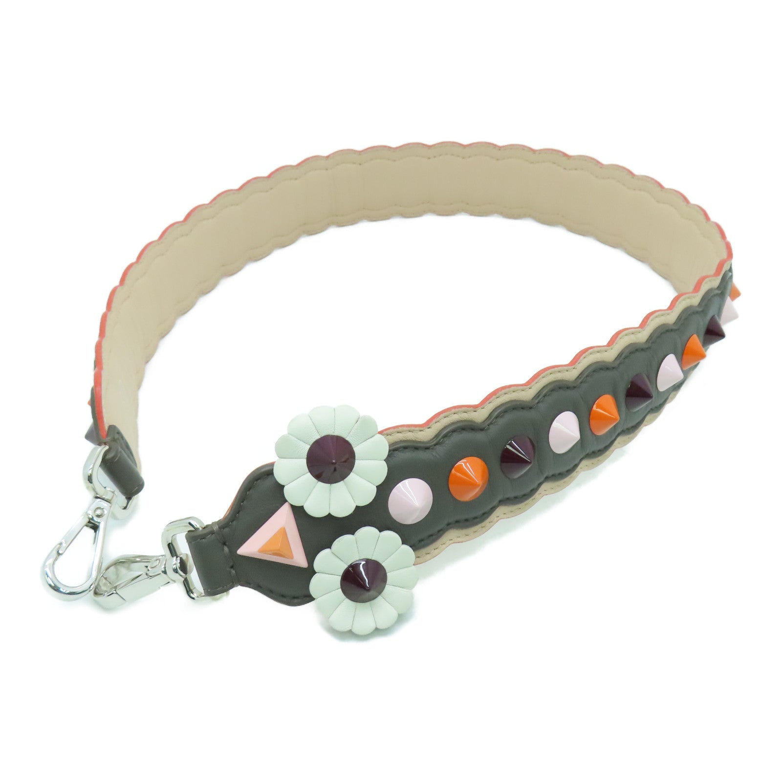 FENDI 牛皮皮革Shoulder Strap肩背带灰色彩色