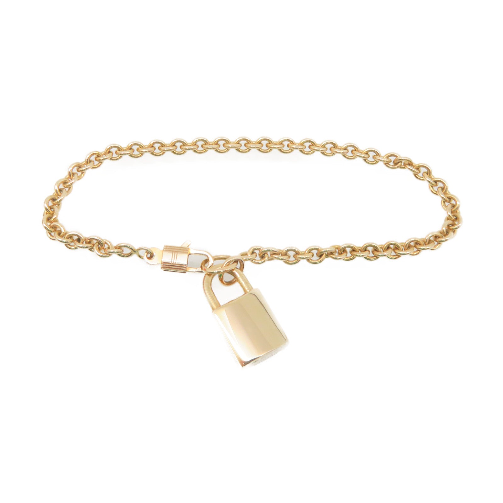 HERMES 18Km玫瑰金Amulettes Cadenas Blaceret手鏈