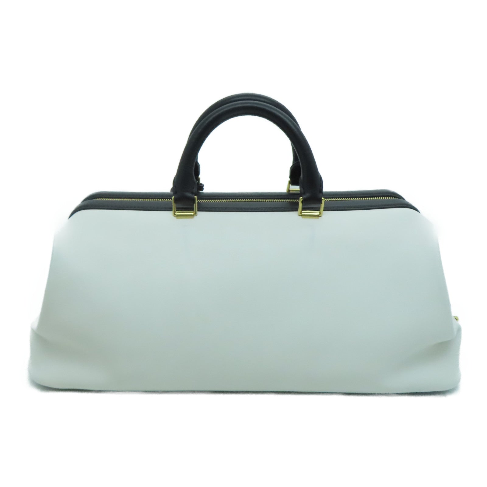 CELINE 牛皮皮革Long Frame Bag金扣手挽袋白色/黑色
