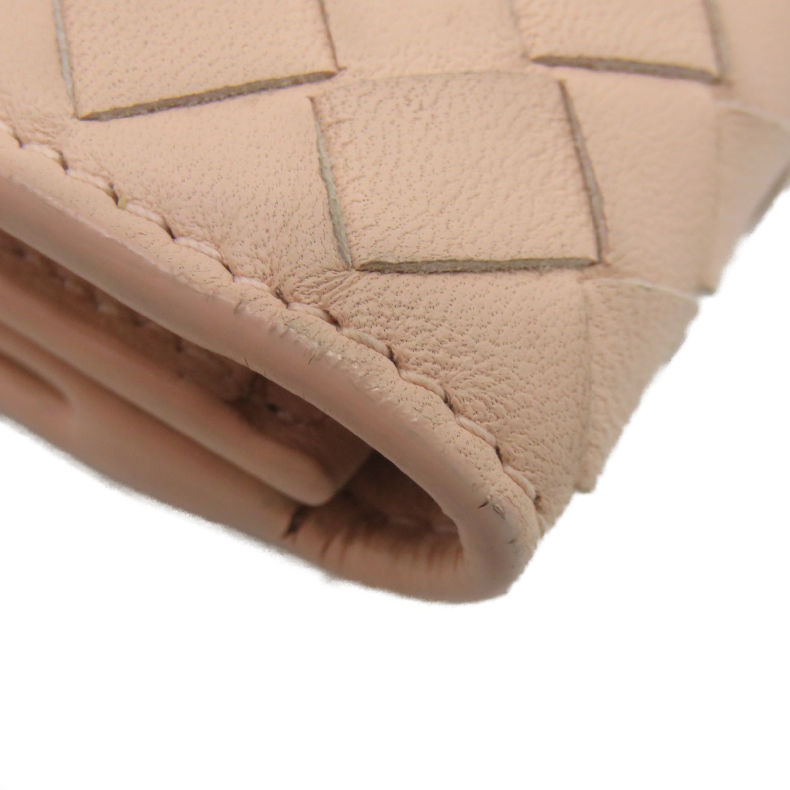 BOTTEGA VENETA 【激減優惠】羊皮皮革Wallet銀扣長錢包粉紅色