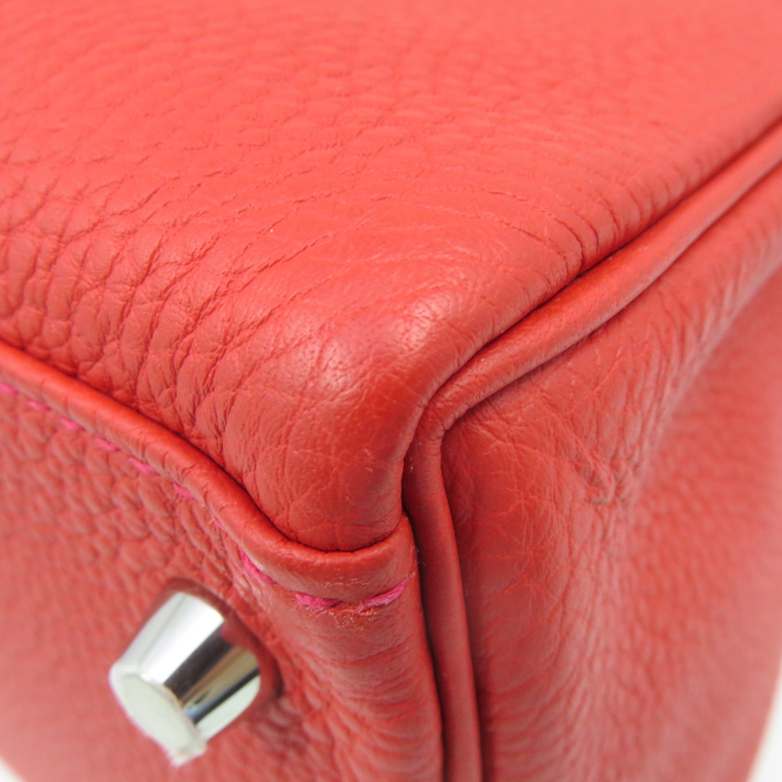 HERMES 【激減優惠】Togo皮革Kelly 35 2Way Shoulder Bag銀扣手挽肩背兩用袋Rouge Casaque紅色