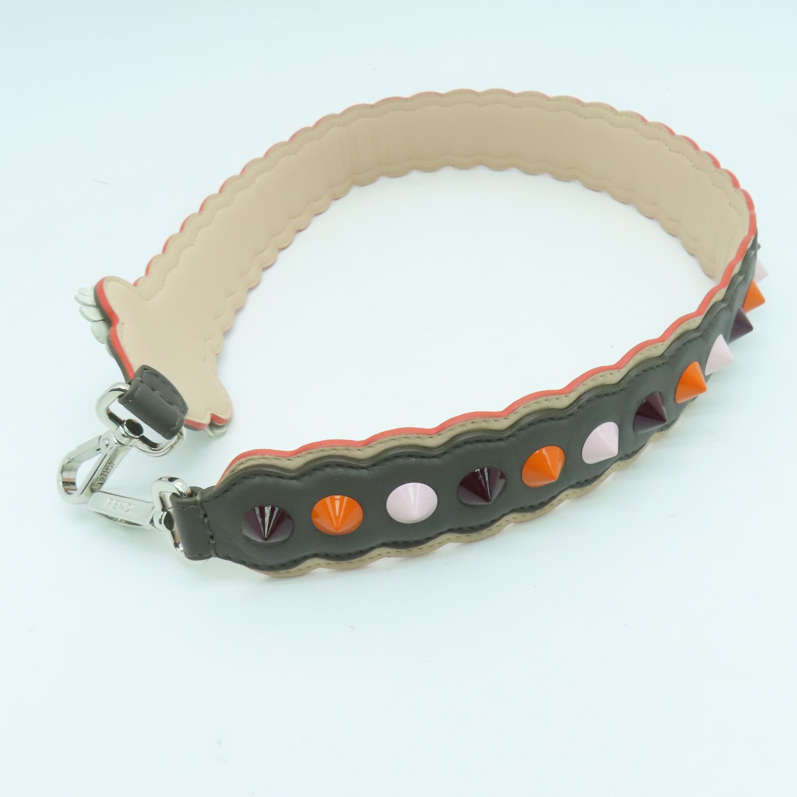 FENDI 牛皮皮革Shoulder Strap肩背带灰色彩色