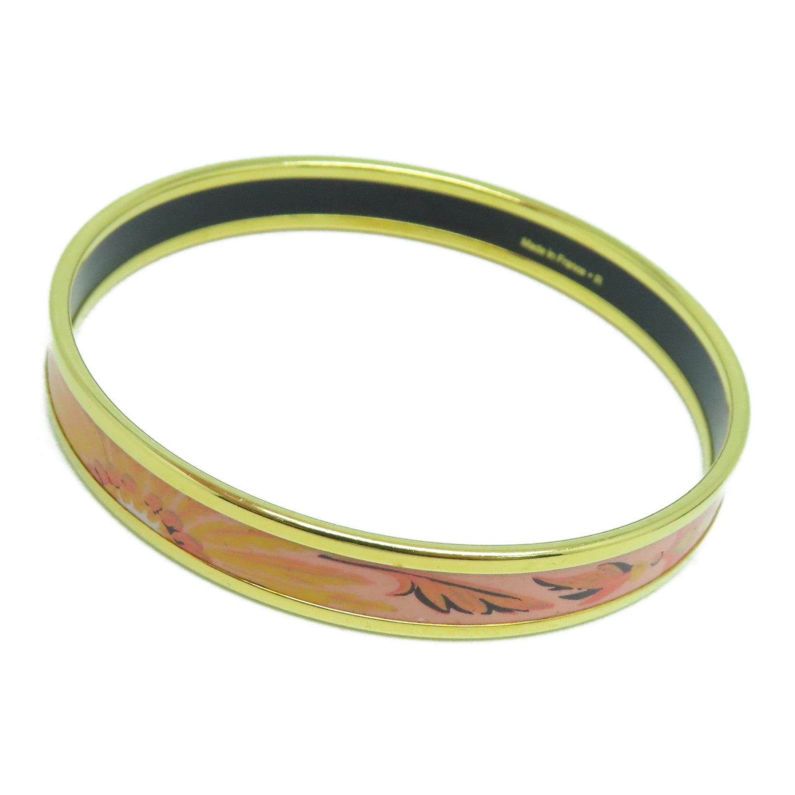 HERMES 金屬Bangle金扣手鐲橙色