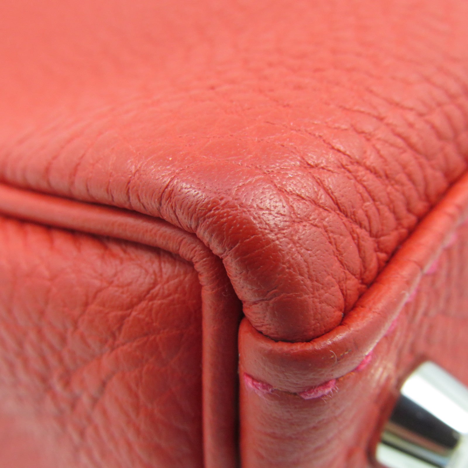 HERMES 【激減優惠】Togo皮革Kelly 35 2Way Shoulder Bag銀扣手挽肩背兩用袋Rouge Casaque紅色