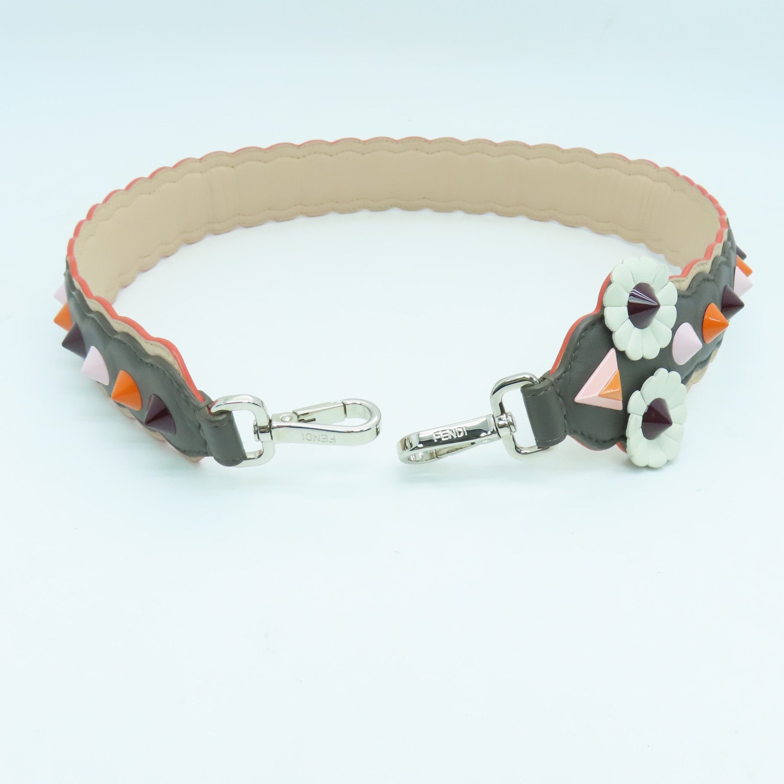 FENDI 牛皮皮革Shoulder Strap肩背带灰色彩色